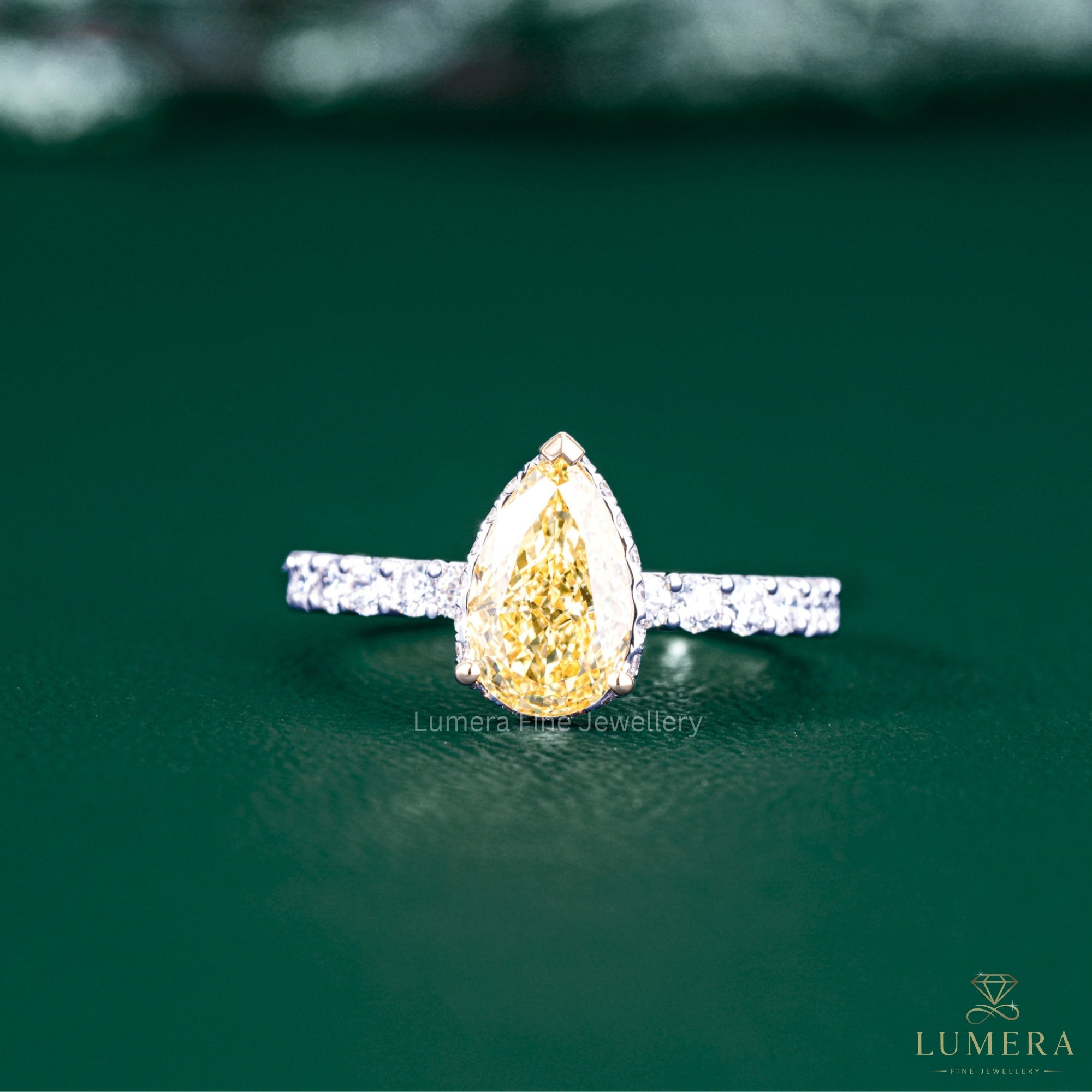 pear diamond engagement ring with hidden halo pear engagement ring.