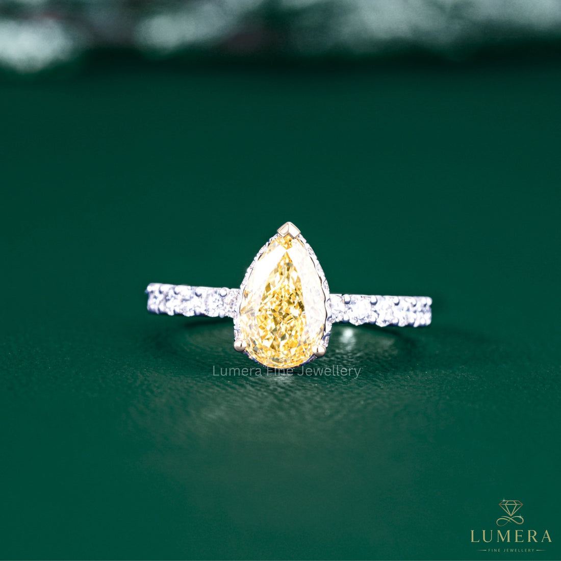 pear diamond engagement ring with hidden halo pear engagement ring.