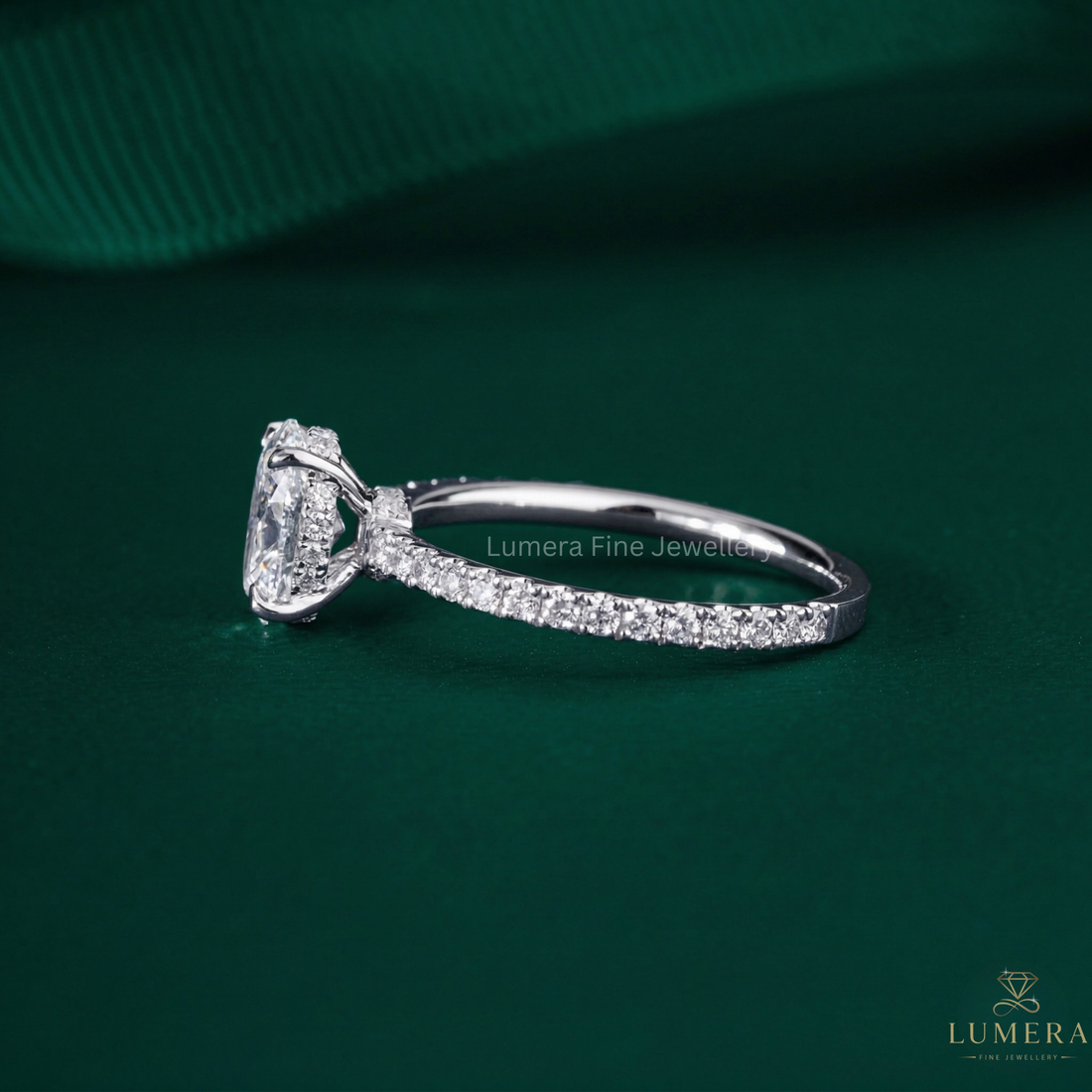 bridge accent set ring with 4 claw prong setting.
