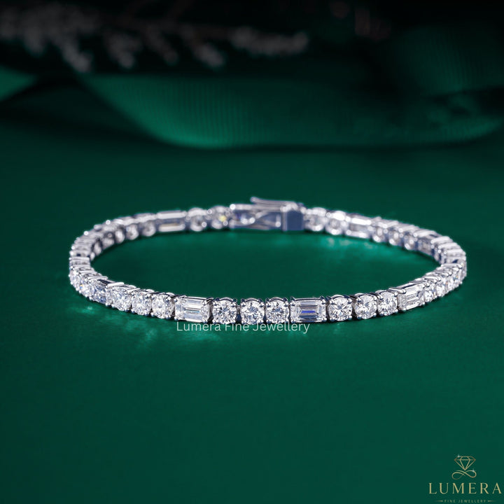 Emerald-Round Lab Grown Diamond Tennis Bracelet