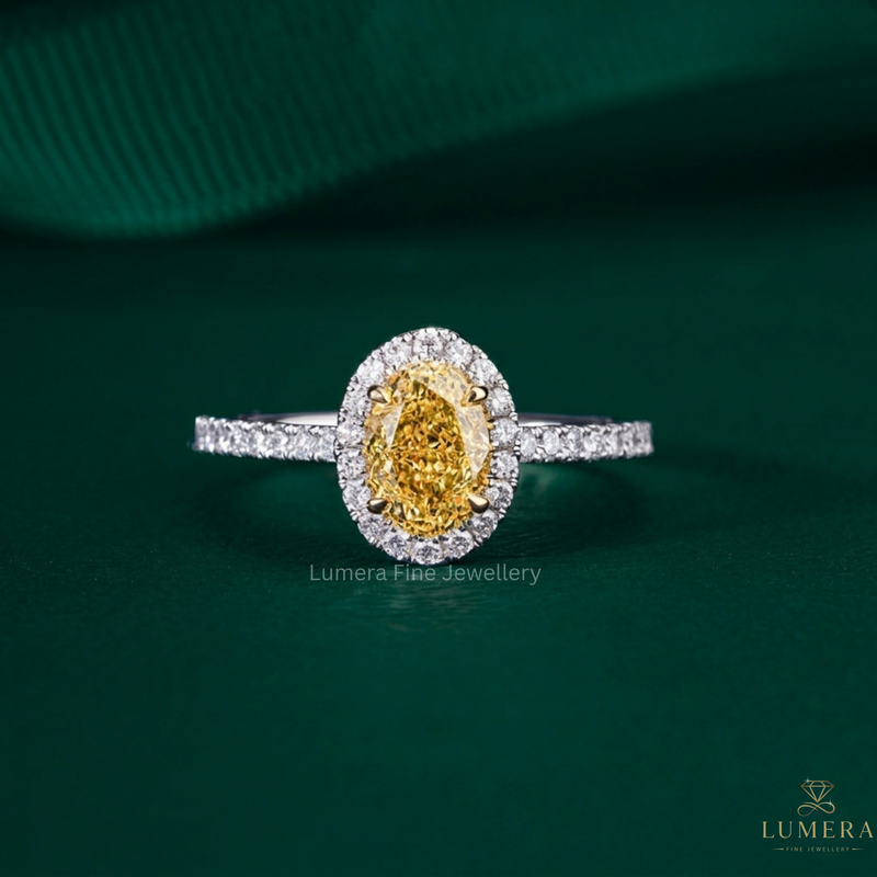 pave band engagement ring with oval cut diamond ring.
