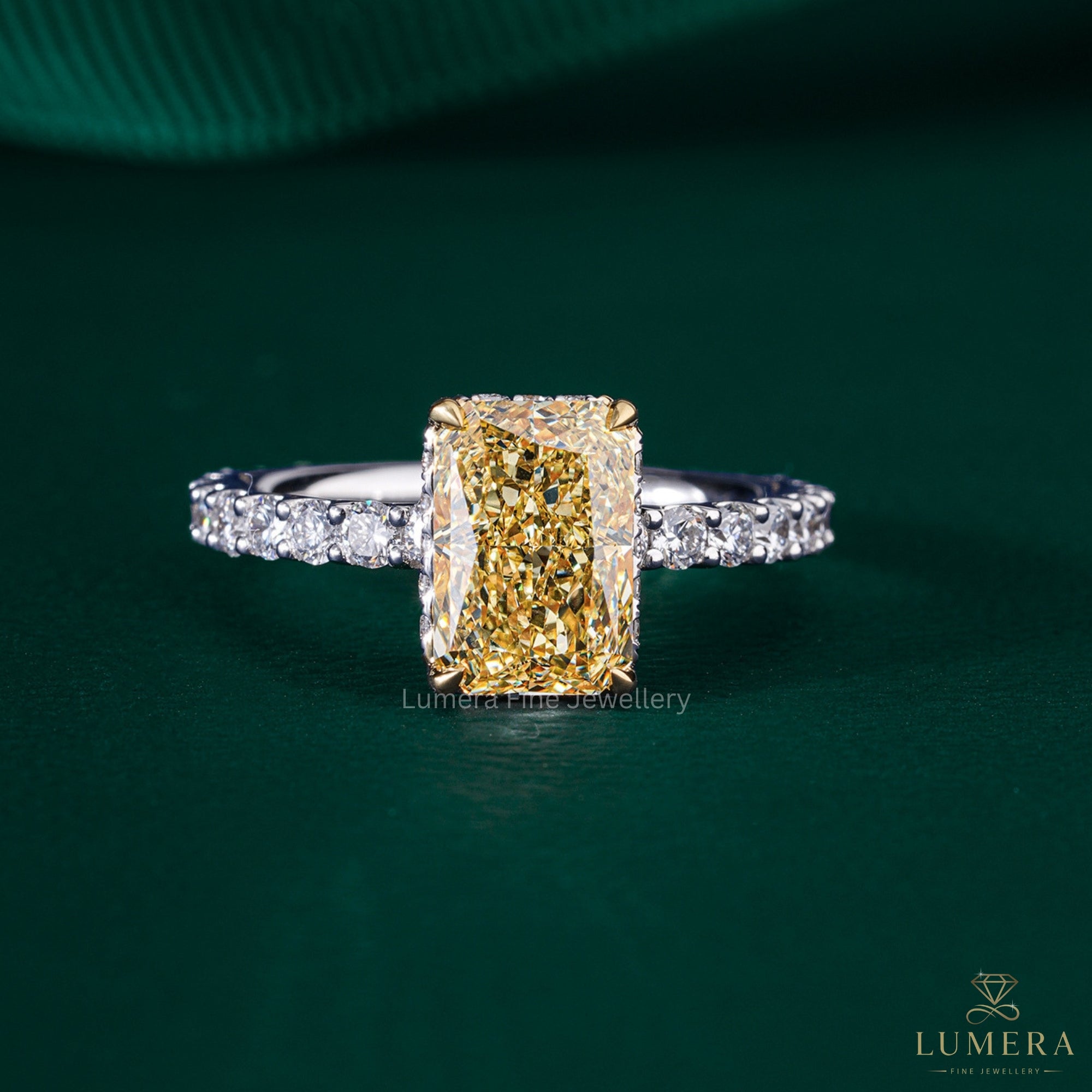 radiant engagement ring with hidden halo radiant engagement ring.

