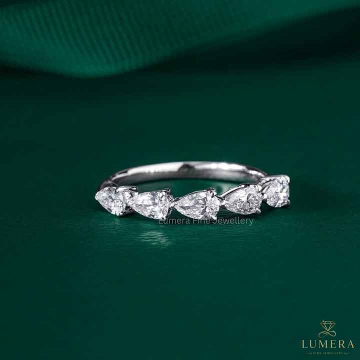 0.90 TCW East to West Pear Diamond Eternity Wedding Band