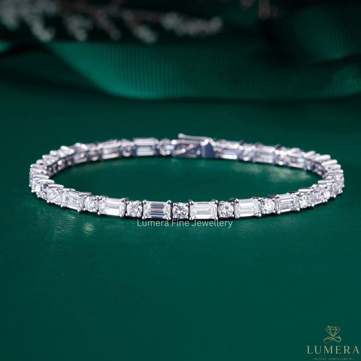 Emerald-Round Lab Grown Diamond Tennis Bracelet