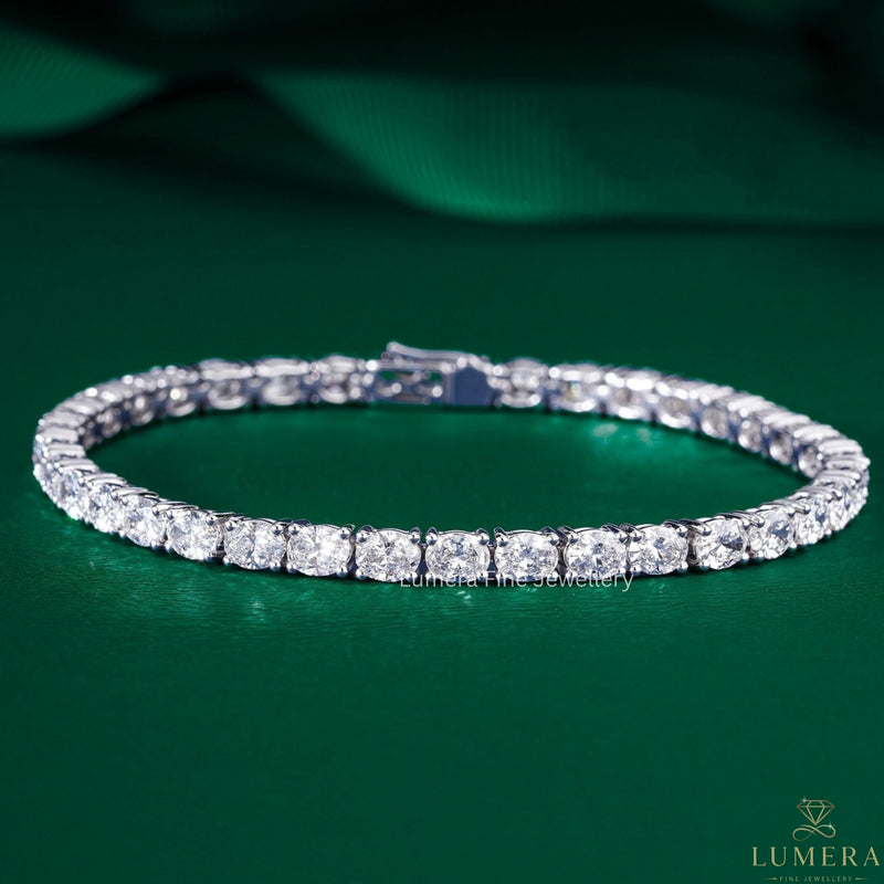 oval diamond tennis bracelet with east west oval diamond