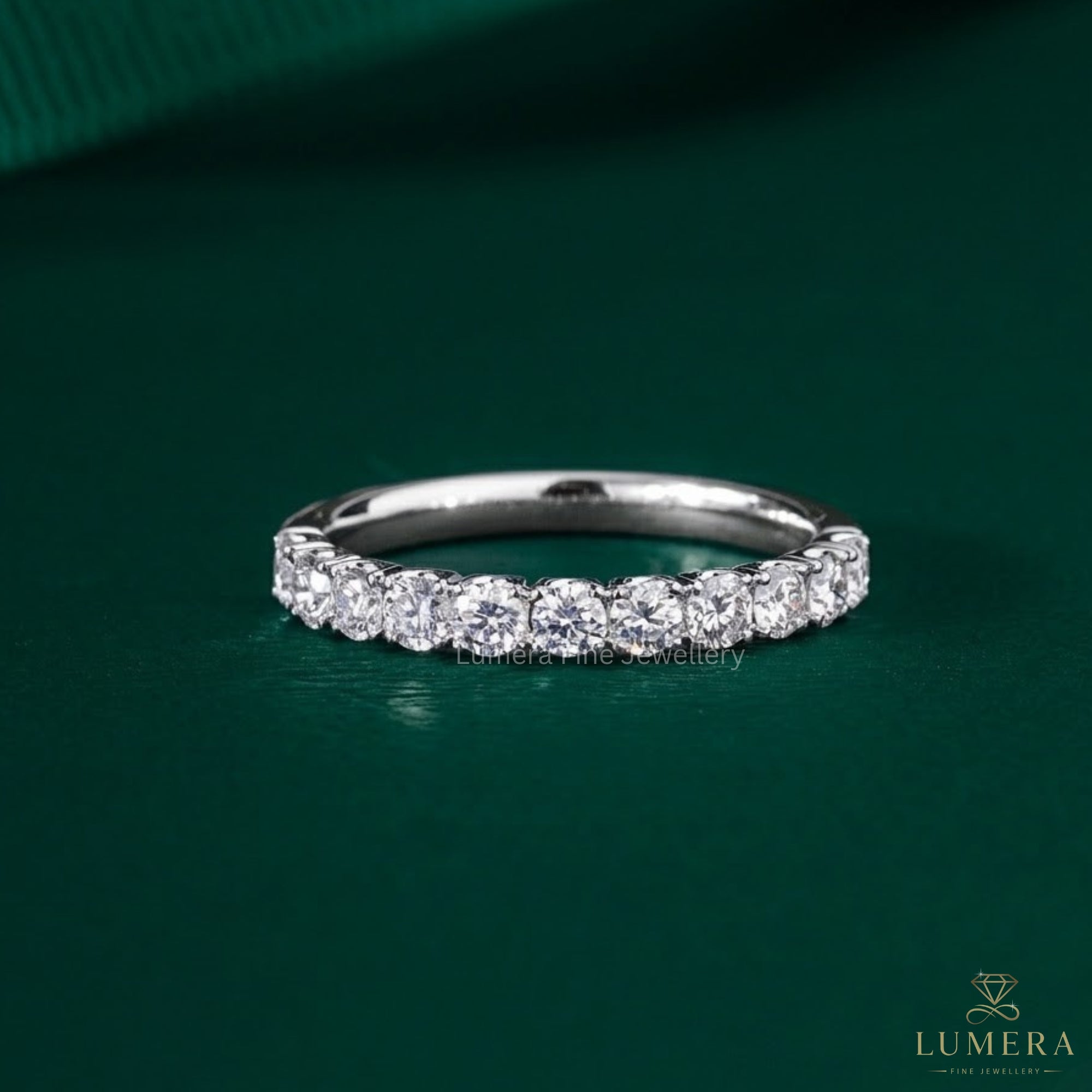 0.75 TCW Brilliant Round Cut Lab Grown Sparkly Stackable Wedding Band