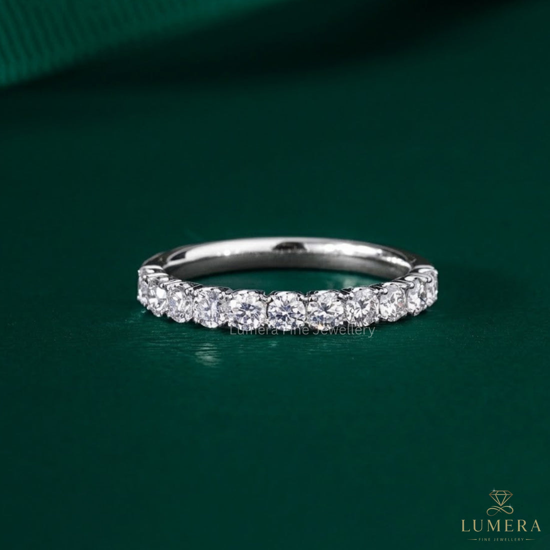 0.75 TCW Brilliant Round Cut Lab Grown Sparkly Stackable Wedding Band