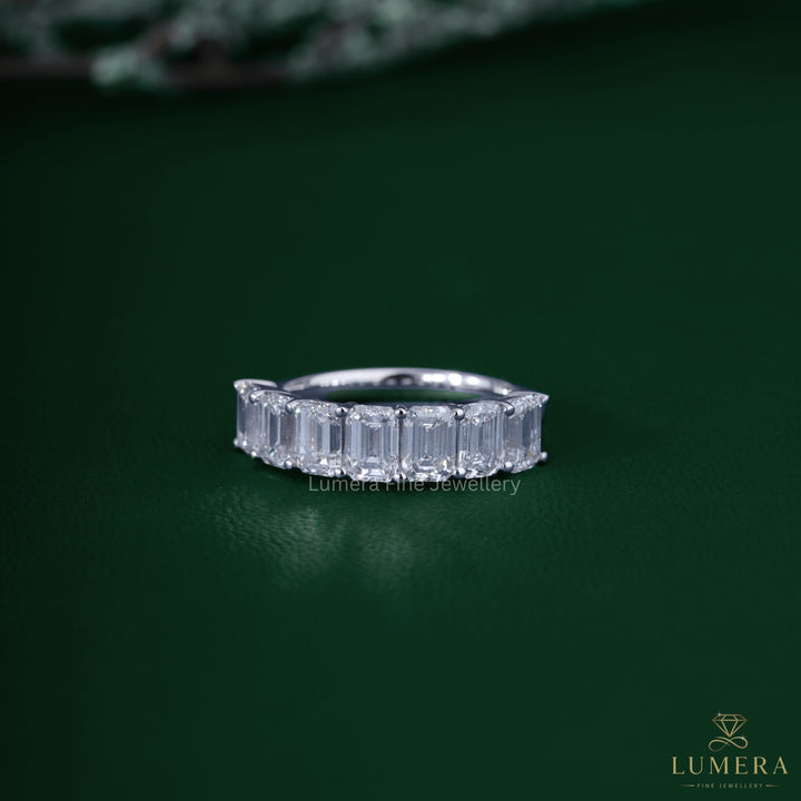 Seven stone wedding band with seven diamond band.