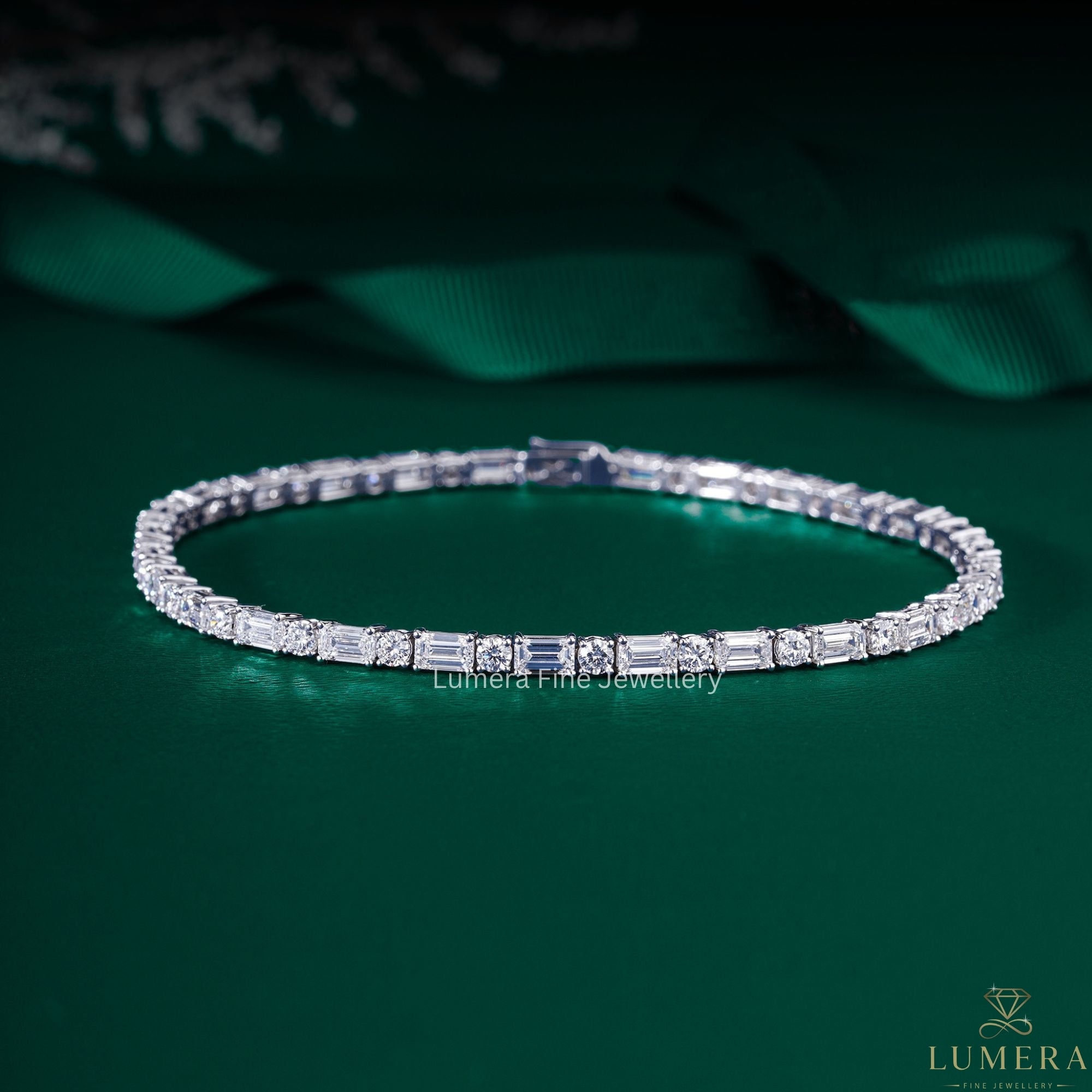 Emerald-Round Lab Grown Diamond Mixed Shape Tennis Bracelet