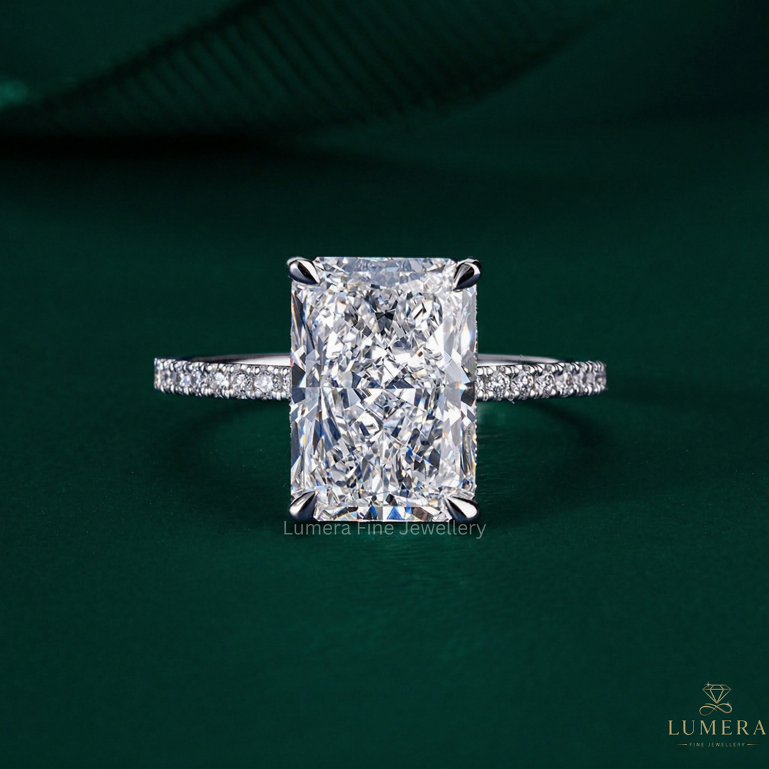 radiant cut engagement ring with radiant diamond ring.