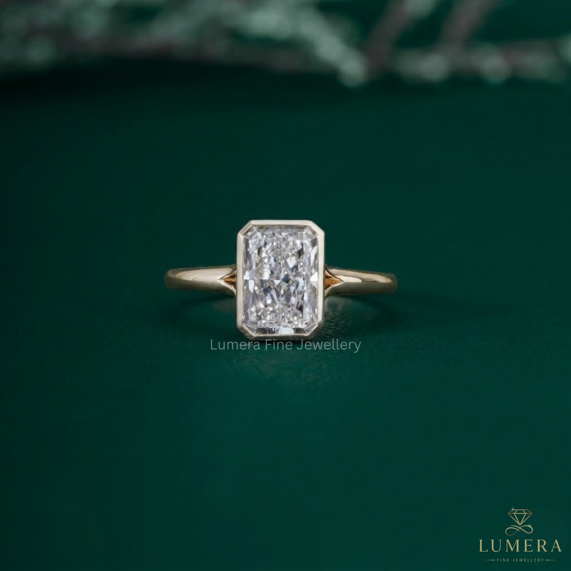 Solitaire engagement ring with Radiant solitaire ring.