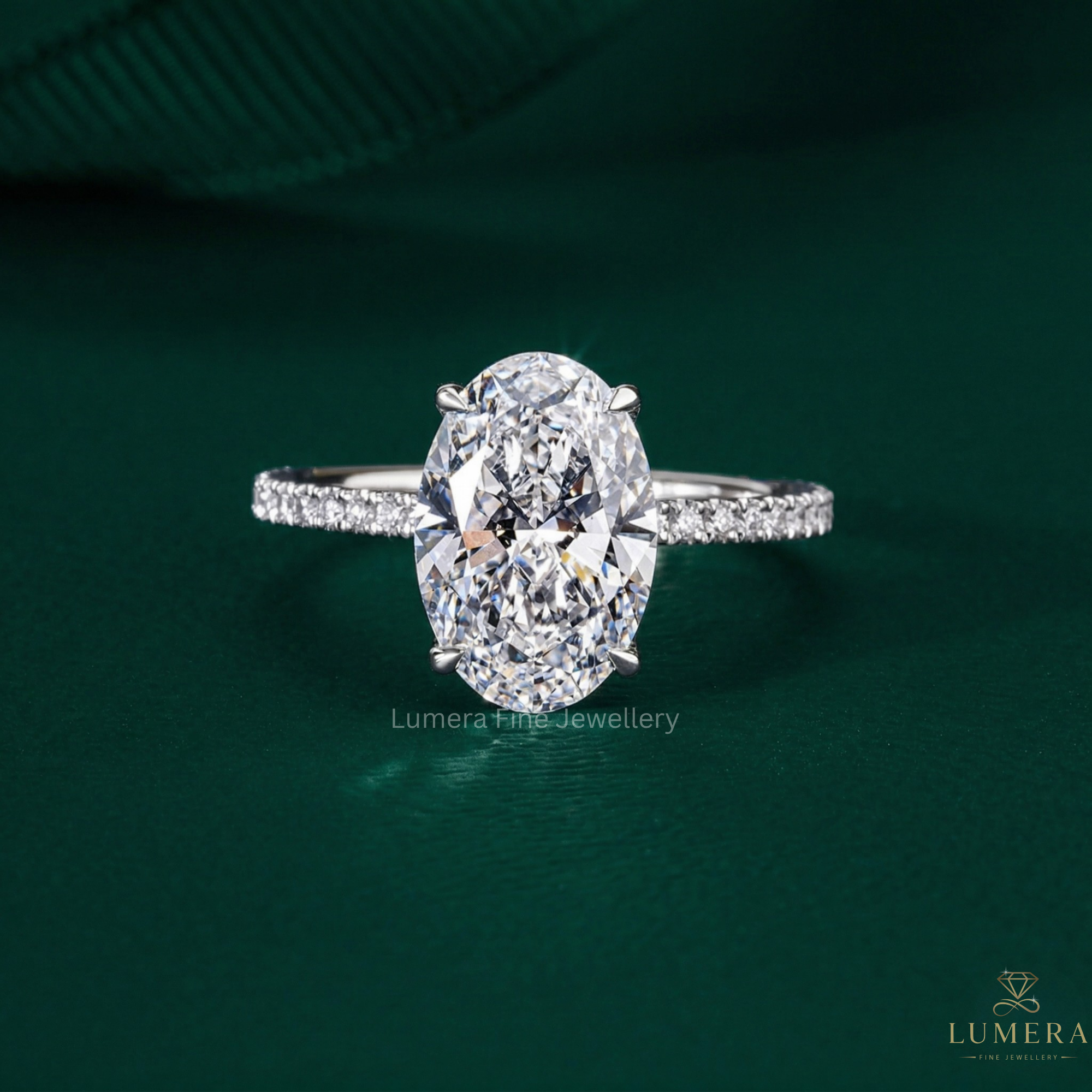 oval cut engagement ring with oval diamond ring.
