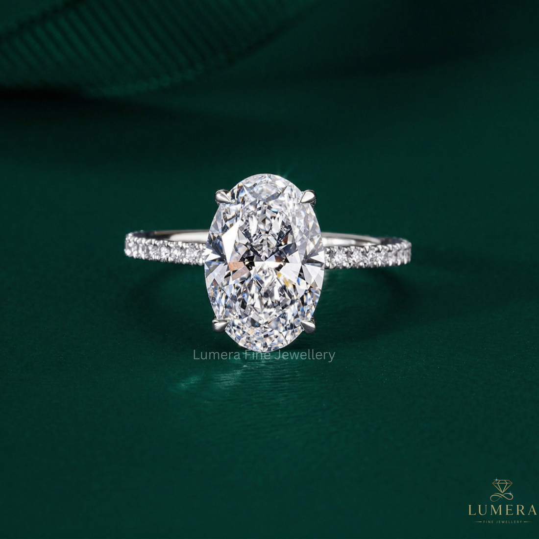 oval cut engagement ring with oval diamond ring.
