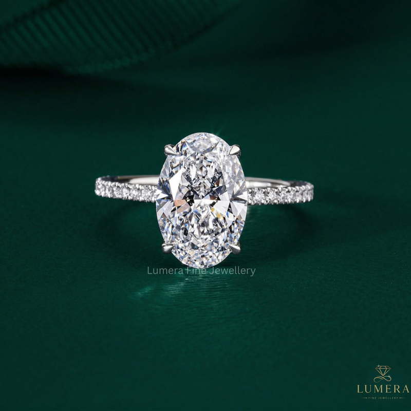 oval cut engagement ring with oval diamond ring.
