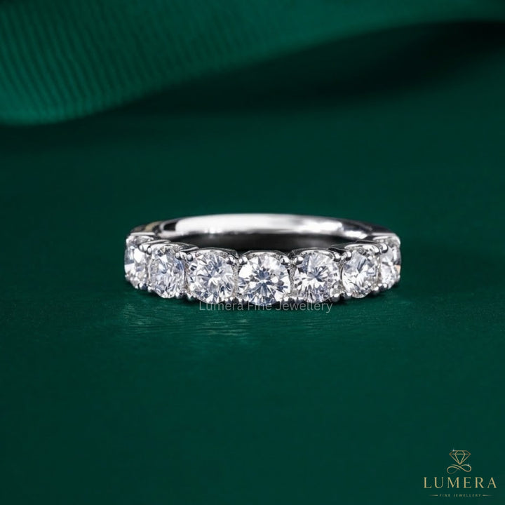 1.90 Ct Round Brilliant Lab Diamond Semi-Eternity Wedding Band