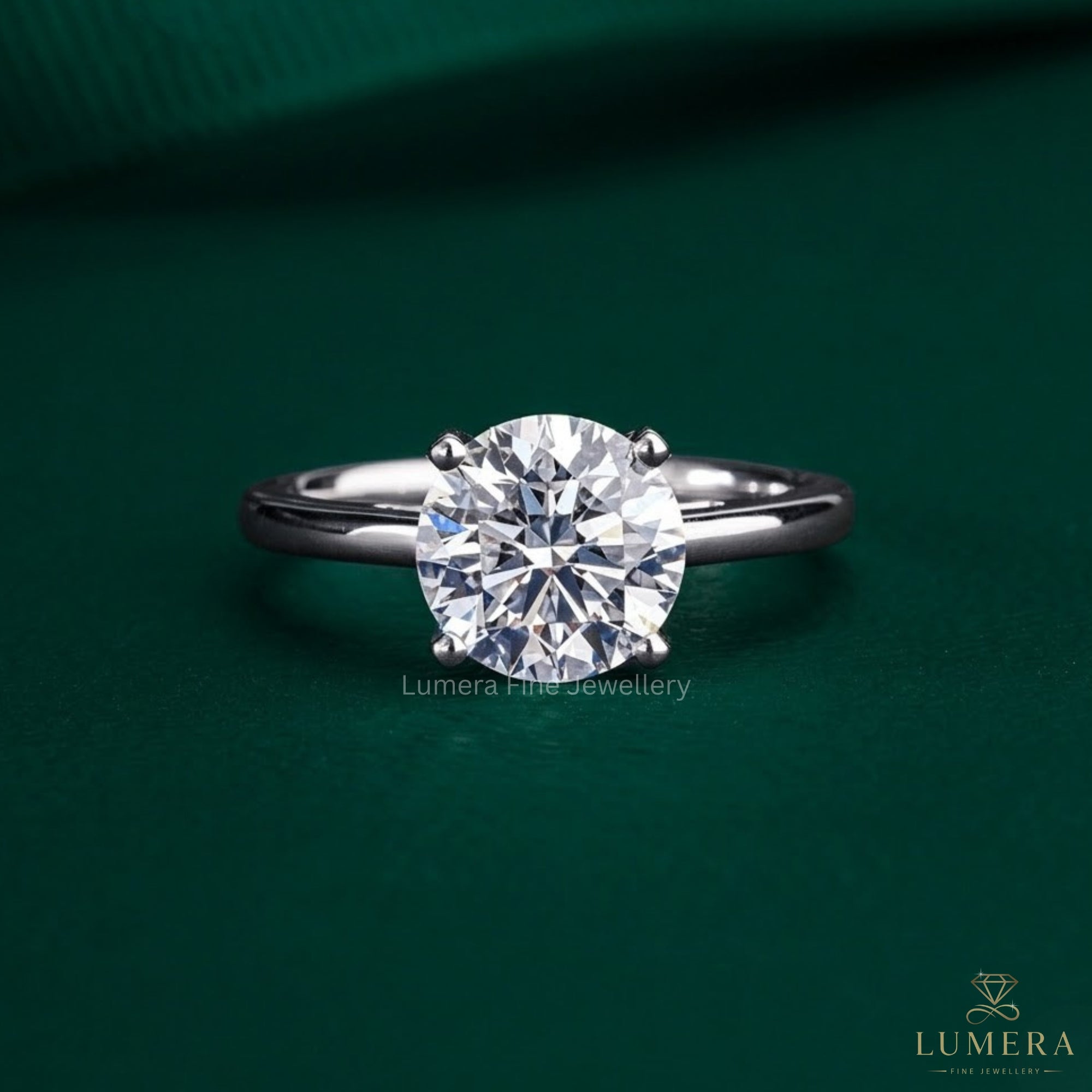 solitaire engagement ring with cathedral setting ring.
