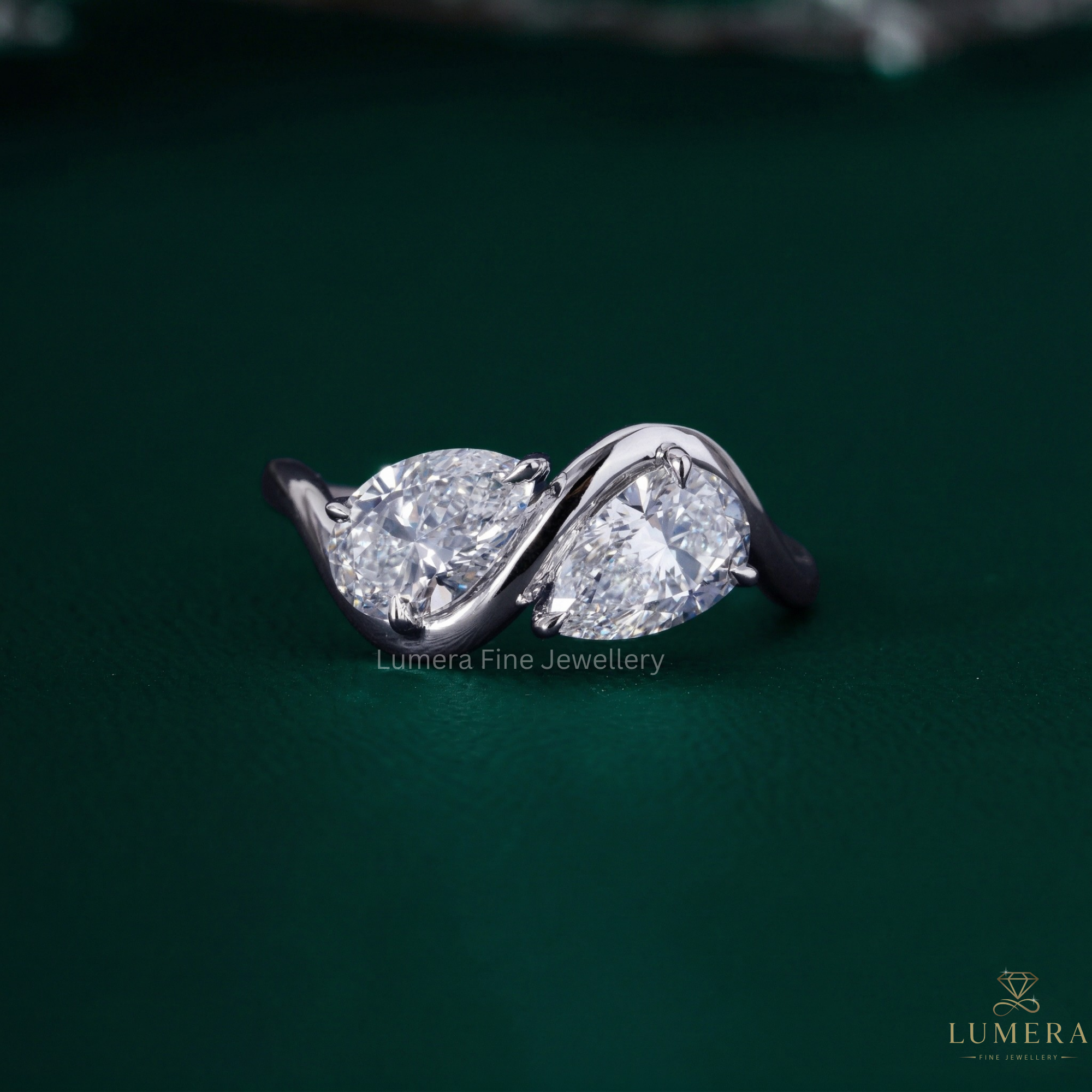 Two stone engagement ring with You and me diamond ring.