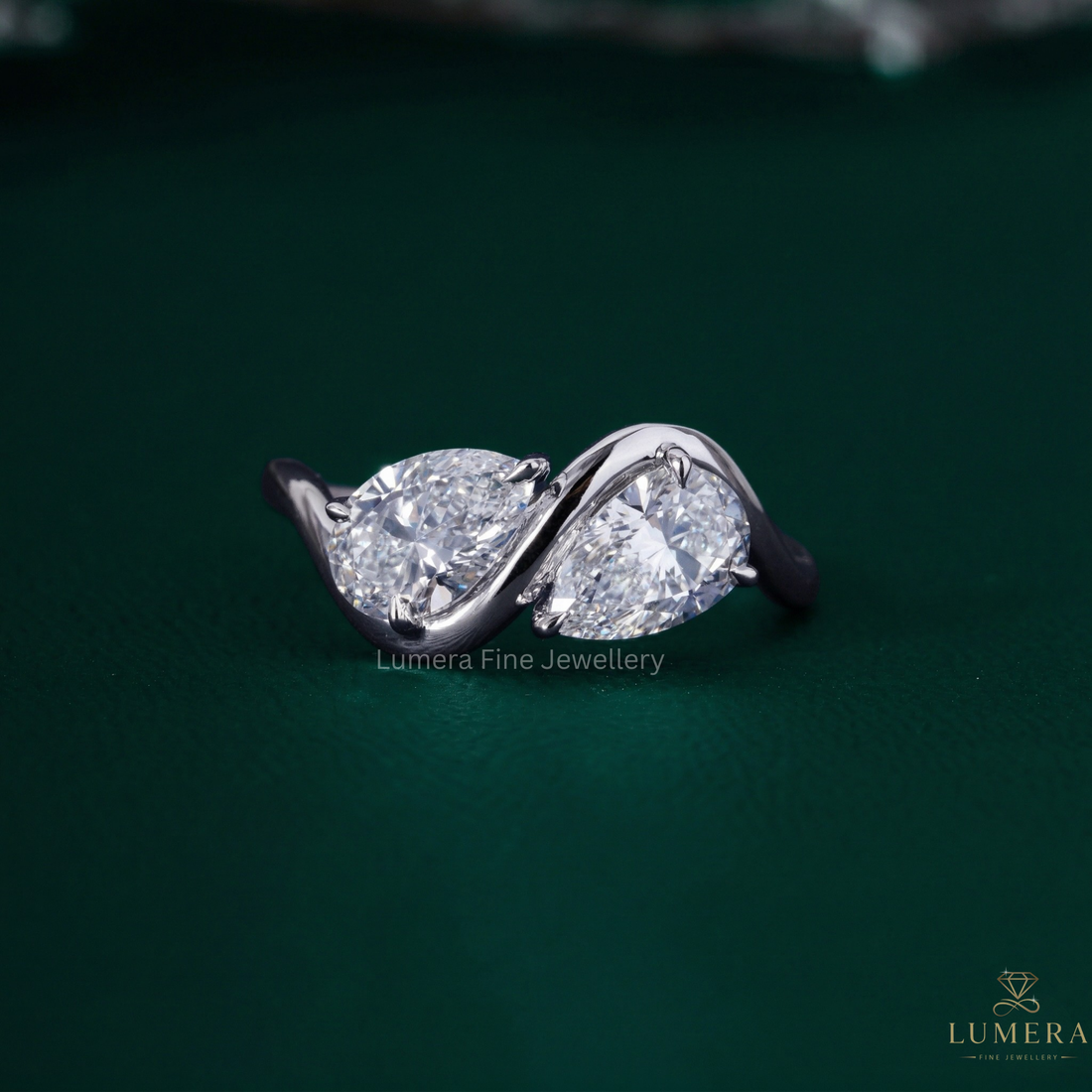 Two stone engagement ring with You and me diamond ring.
