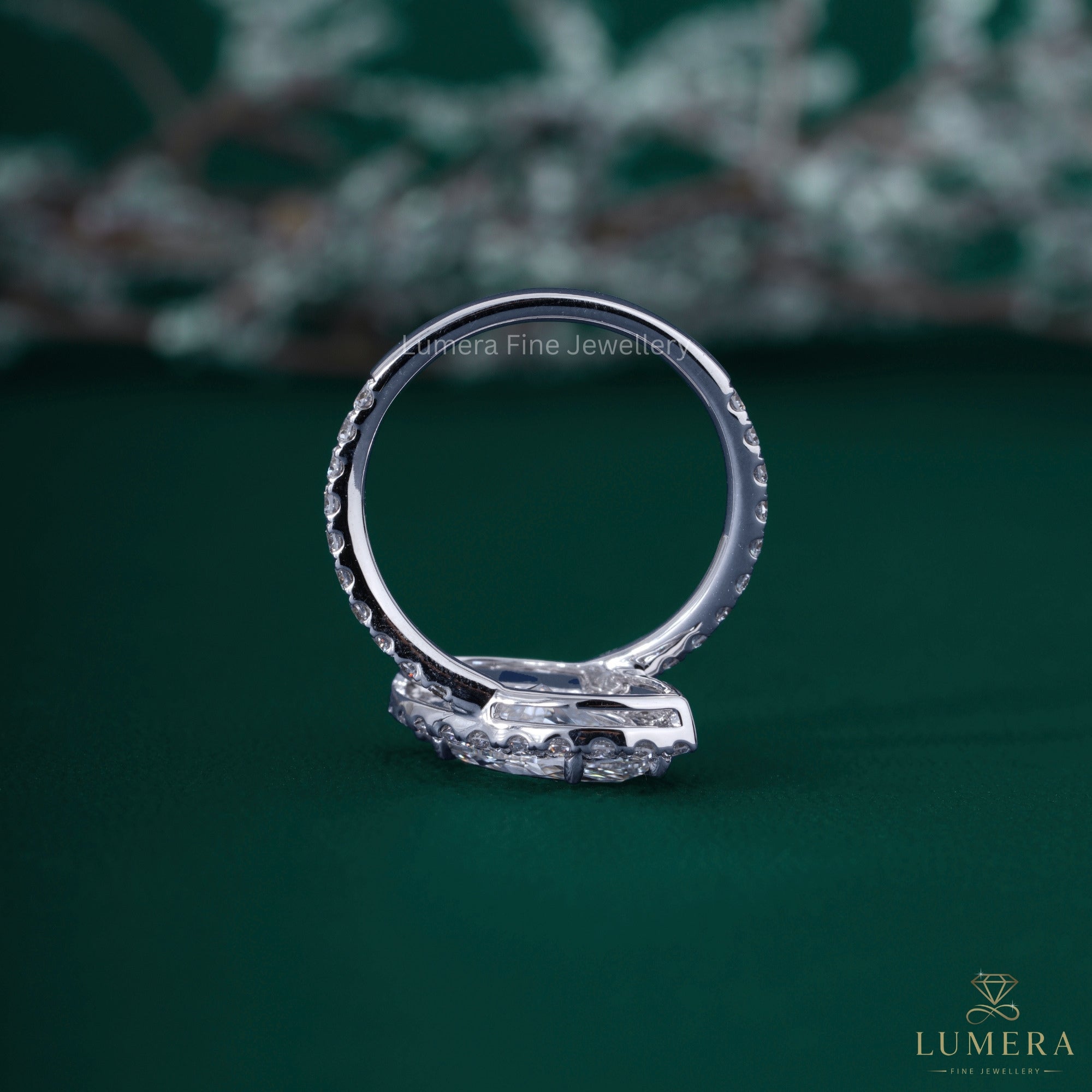 Marquise diamond ring with pave diamond ring.