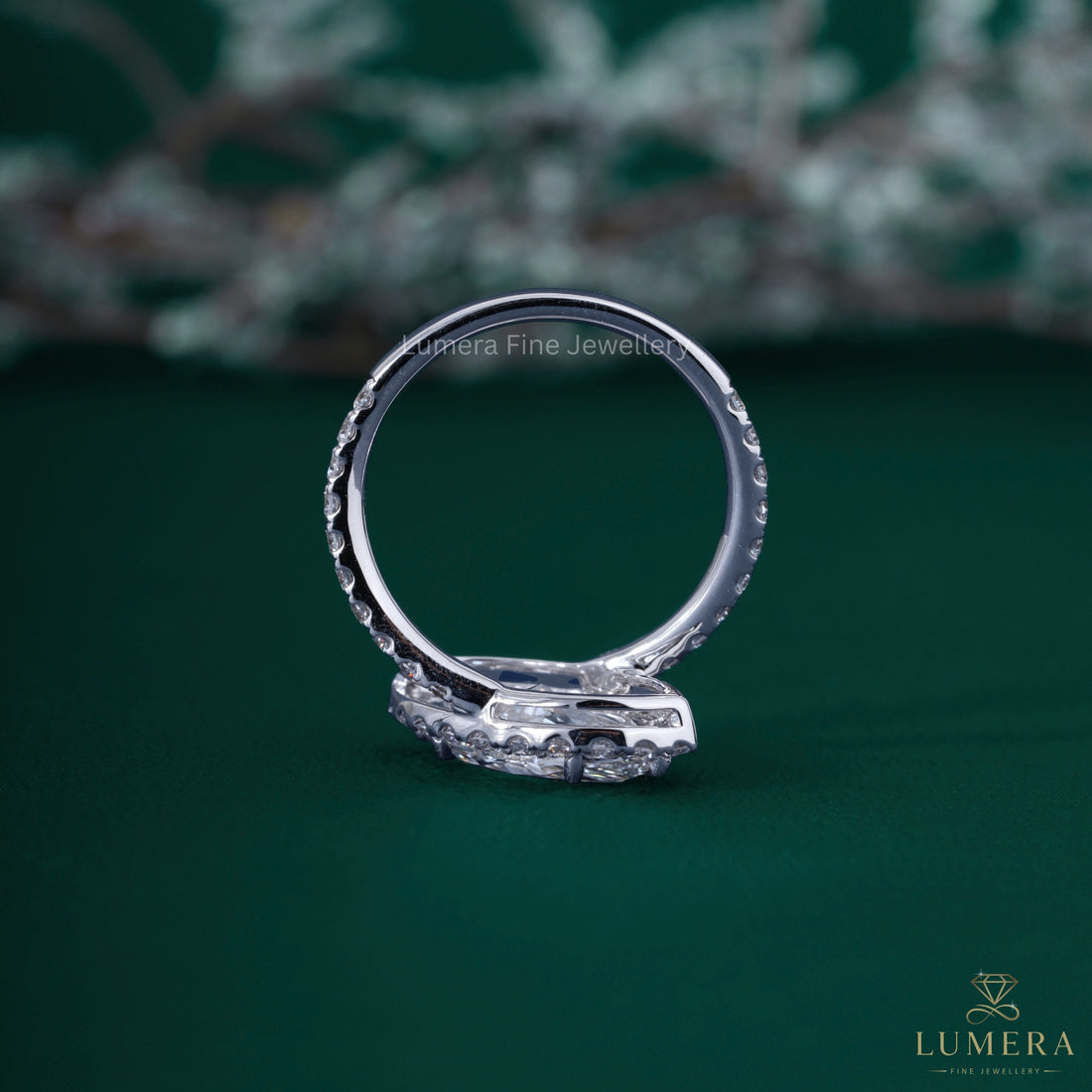 Marquise diamond ring with pave diamond ring.