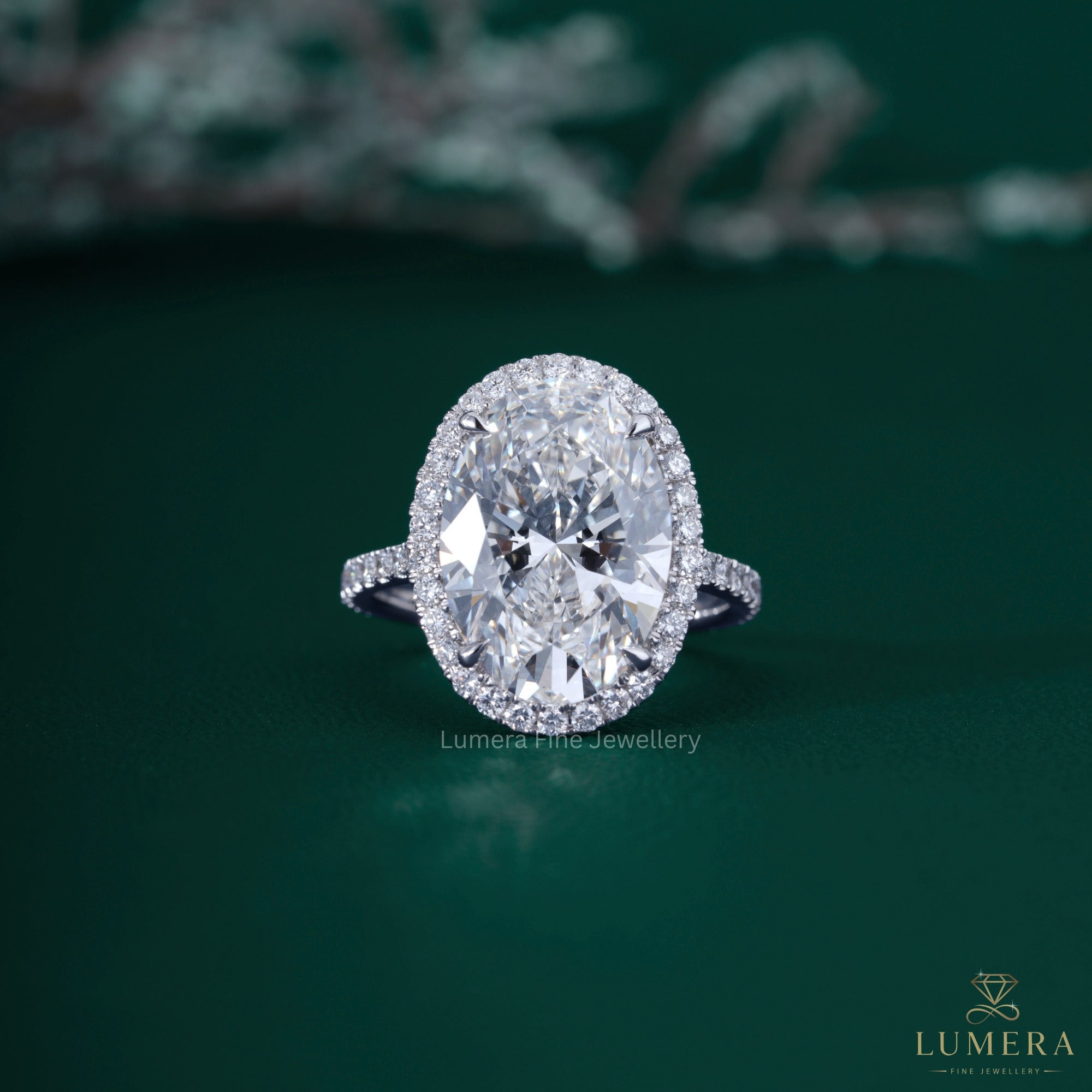 Oval diamond engagement ring with oval shaped engagement ring.