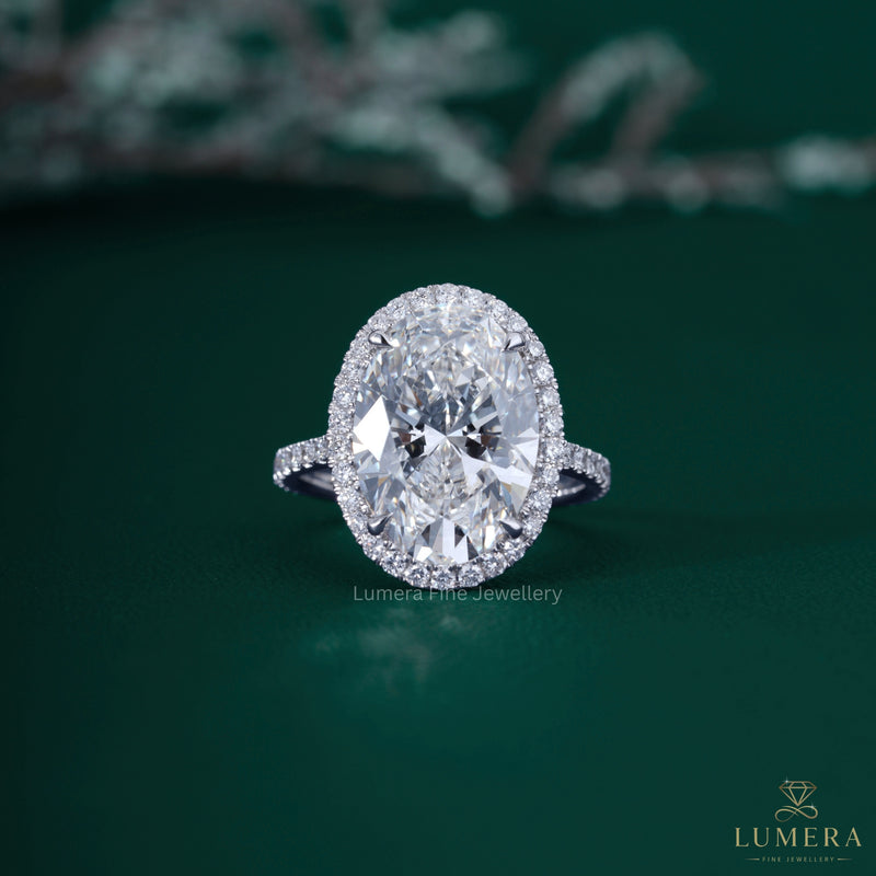 Oval diamond engagement ring with oval shaped engagement ring.