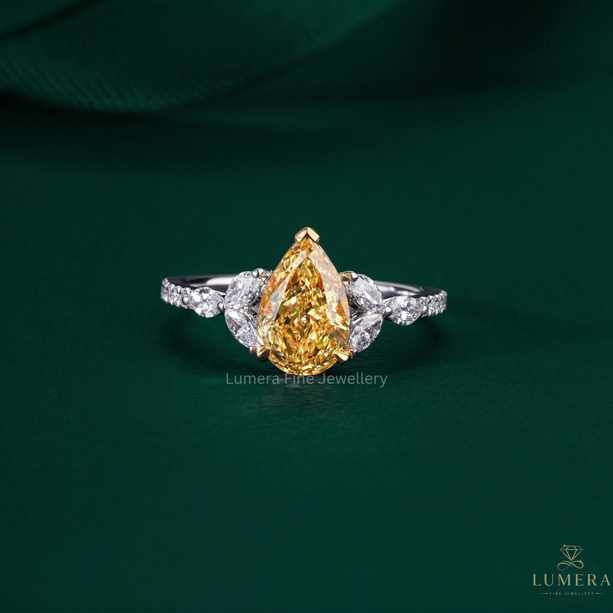 color stone ring with two tone gold ring.