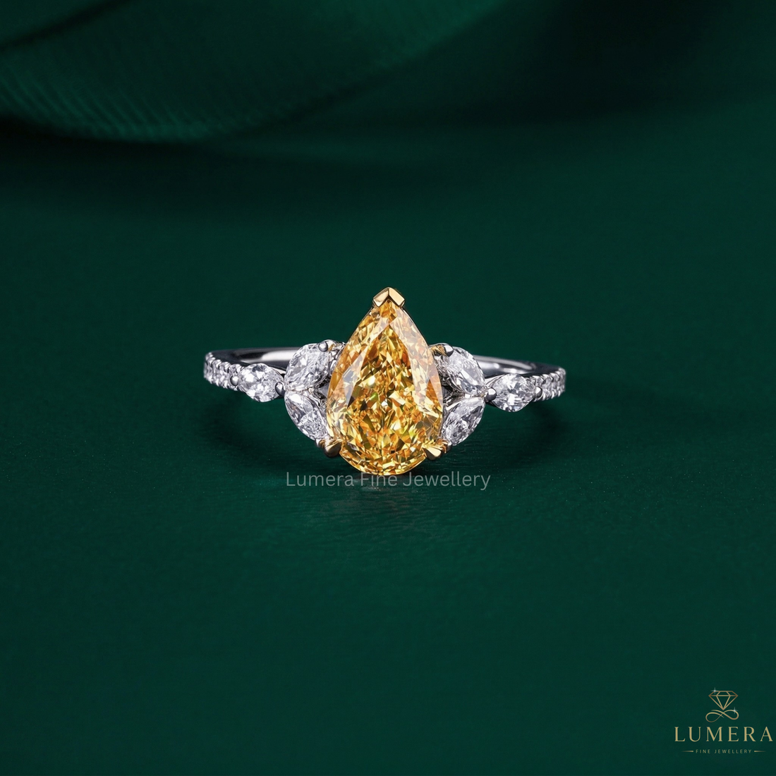 color stone ring with two tone gold ring.