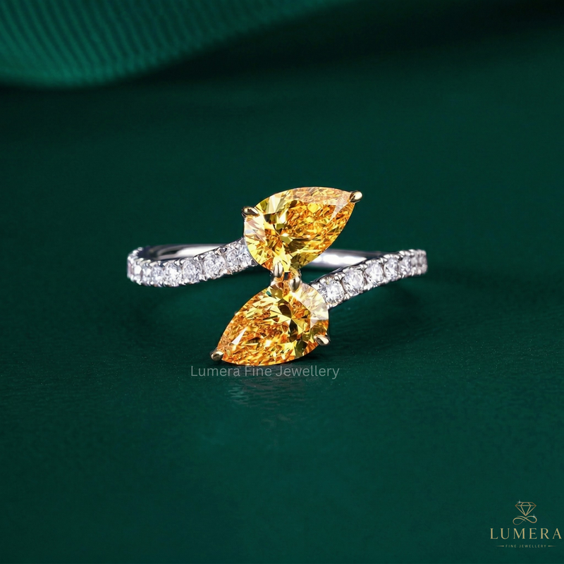 you and me ring with yellow diamond ring.
