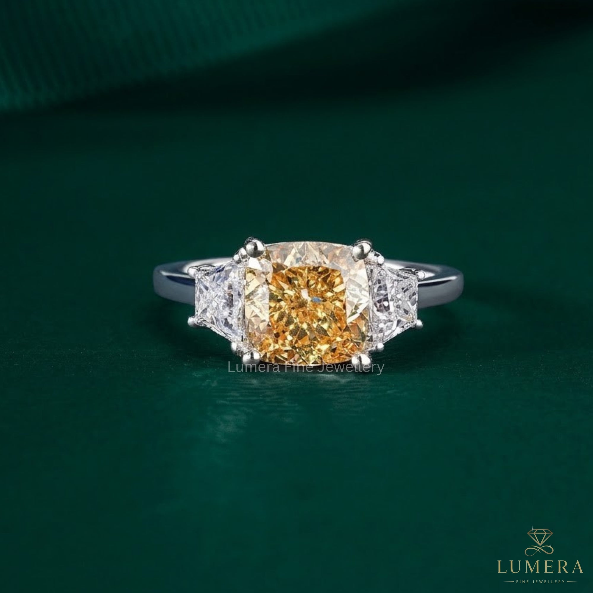 yellow diamond ring with two tone engagement ring.