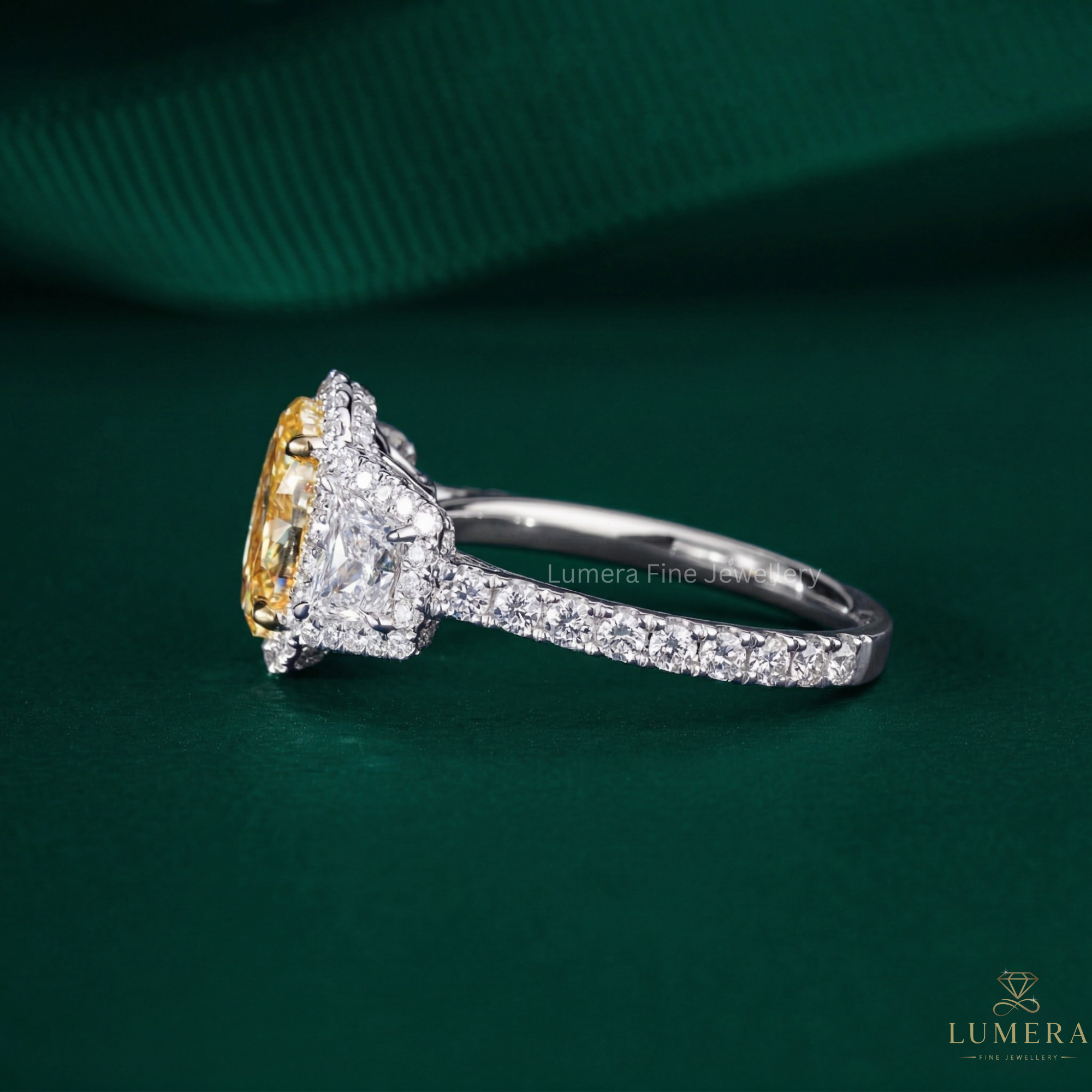 fancy yellow diamond ring with yellow diamond ring.
