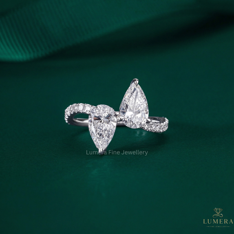 two stone engagement ring with toi et moi diamond ring.

