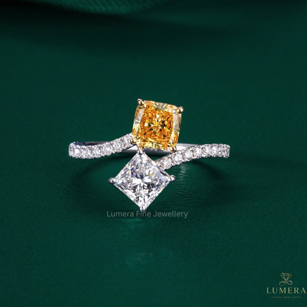 two stone engagement ring with toi et moi engagement ring.