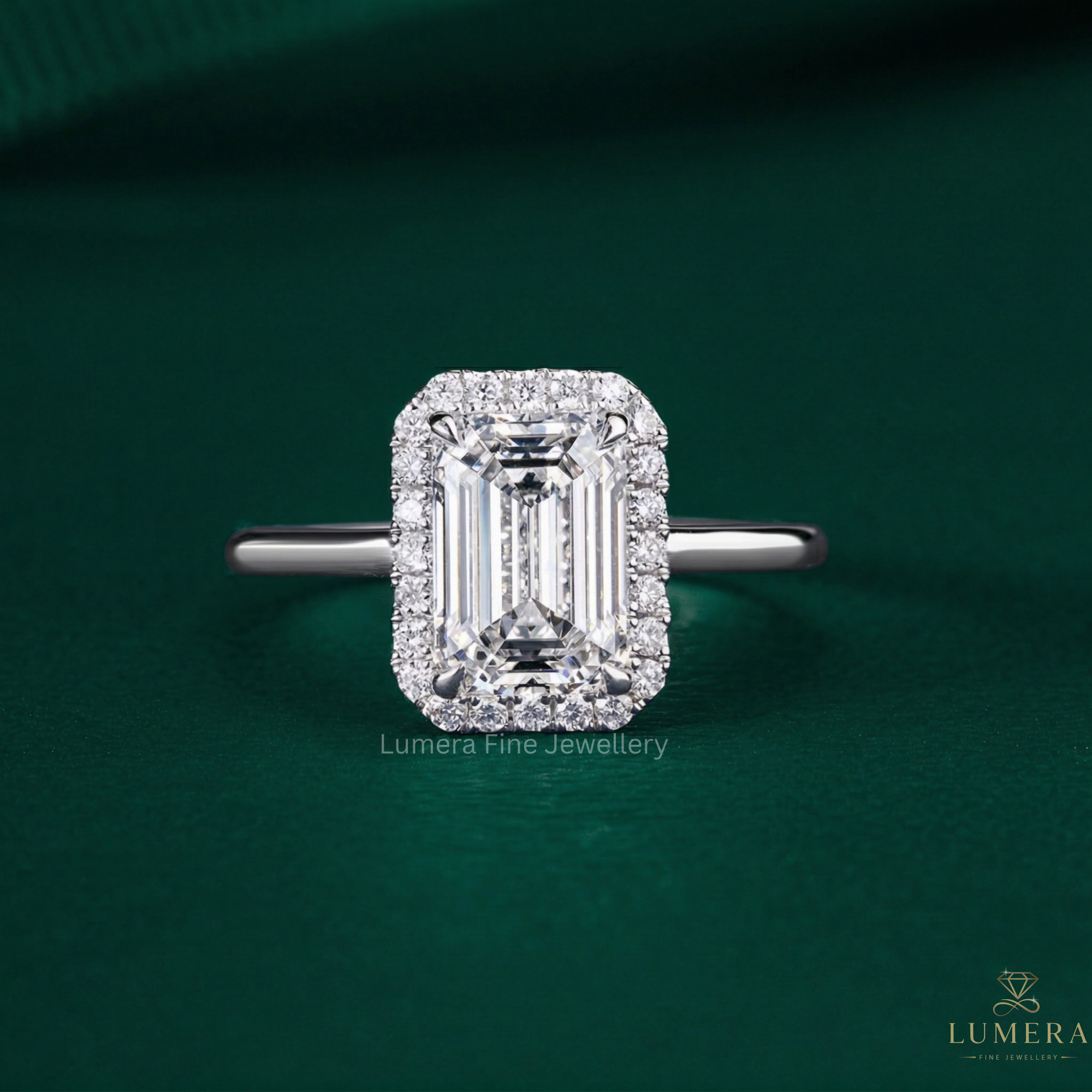 halo diamond engagement ring with hidden halo ring.