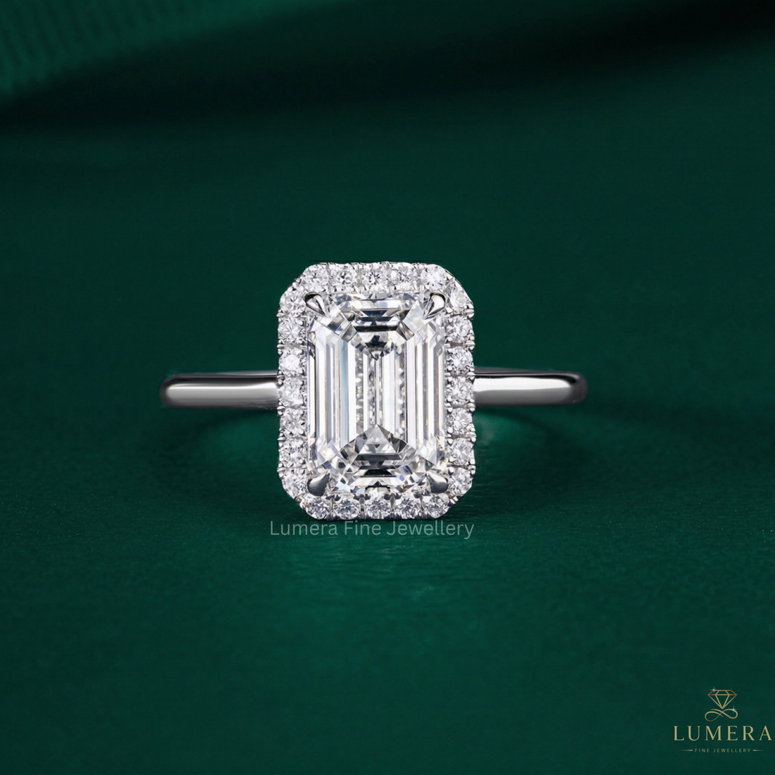 halo diamond engagement ring with hidden halo ring.