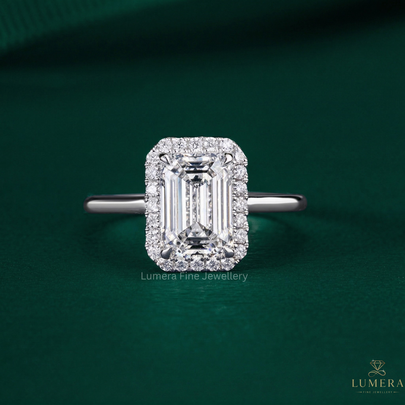 halo diamond engagement ring with hidden halo ring.