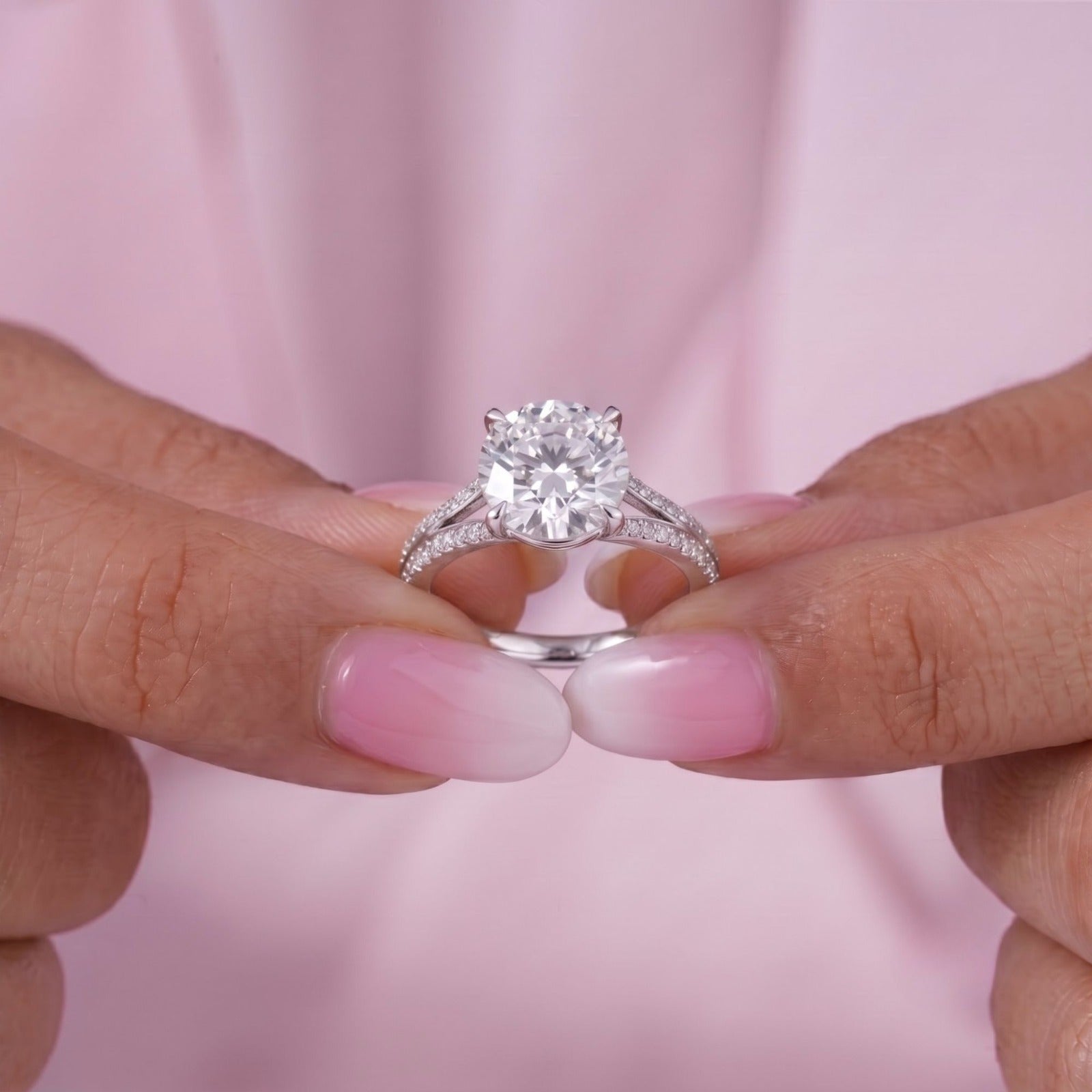 claw prong diamond ring with hidden diamond ring.
