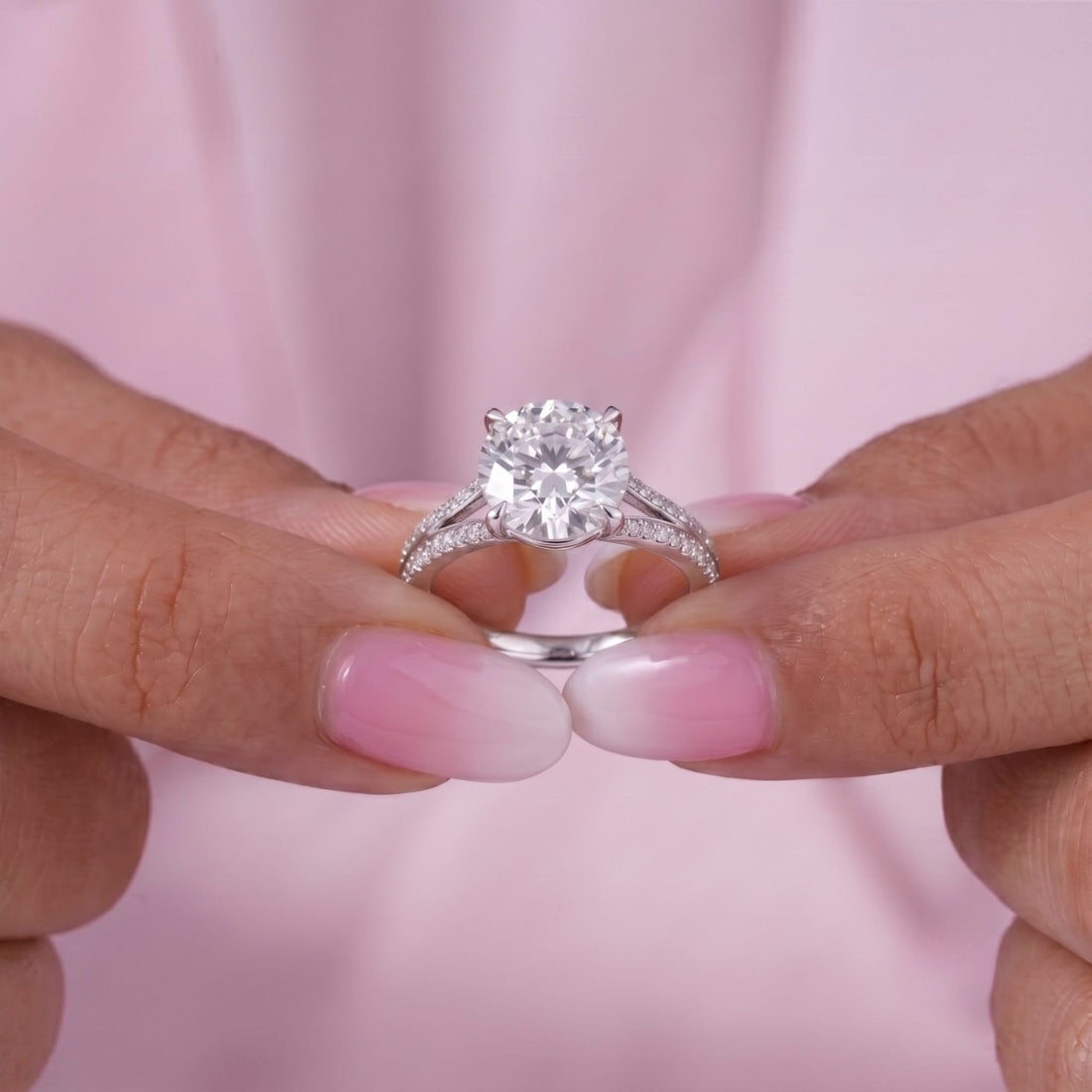 claw prong diamond ring with hidden diamond ring.
