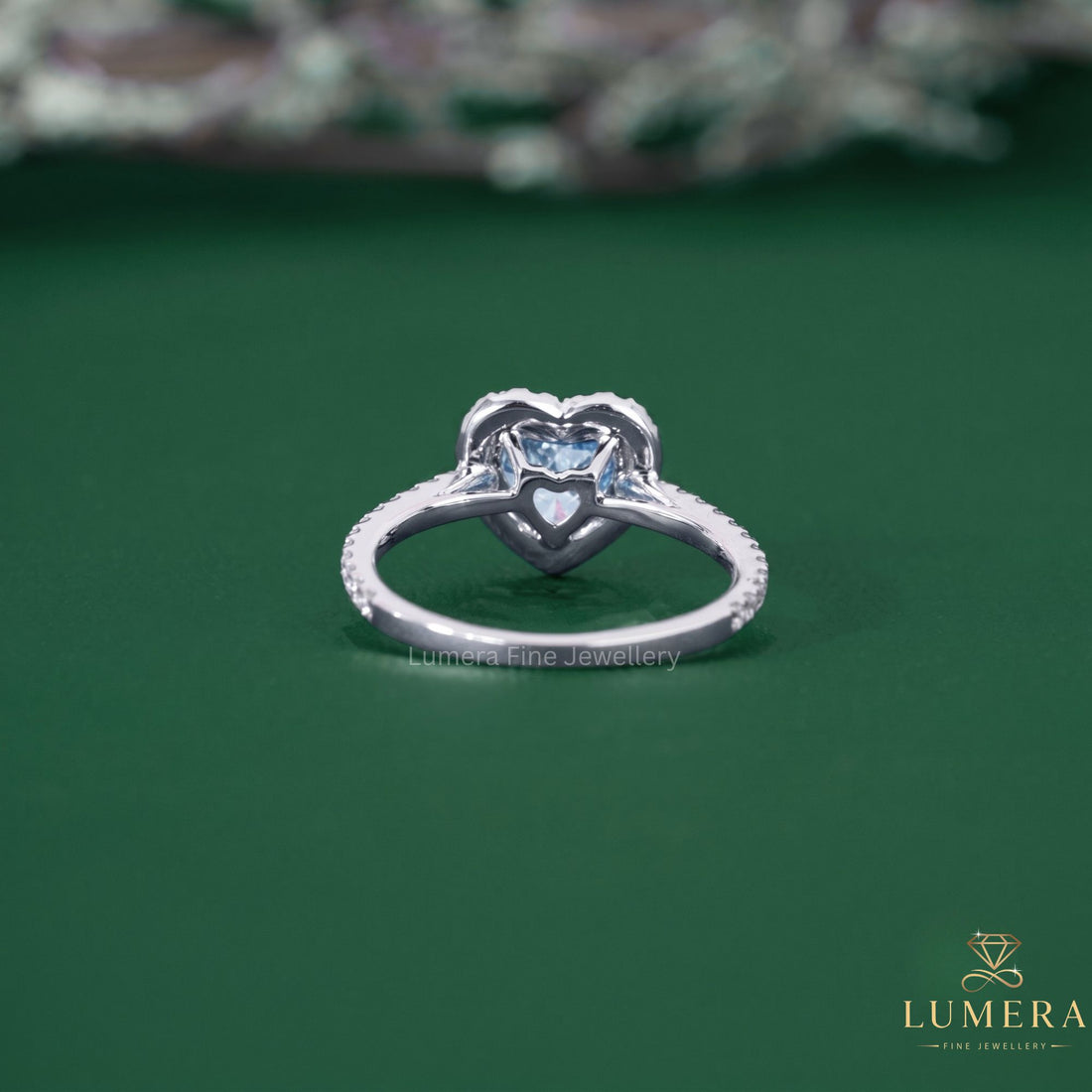 Color diamond ring with color stone engagement ring.