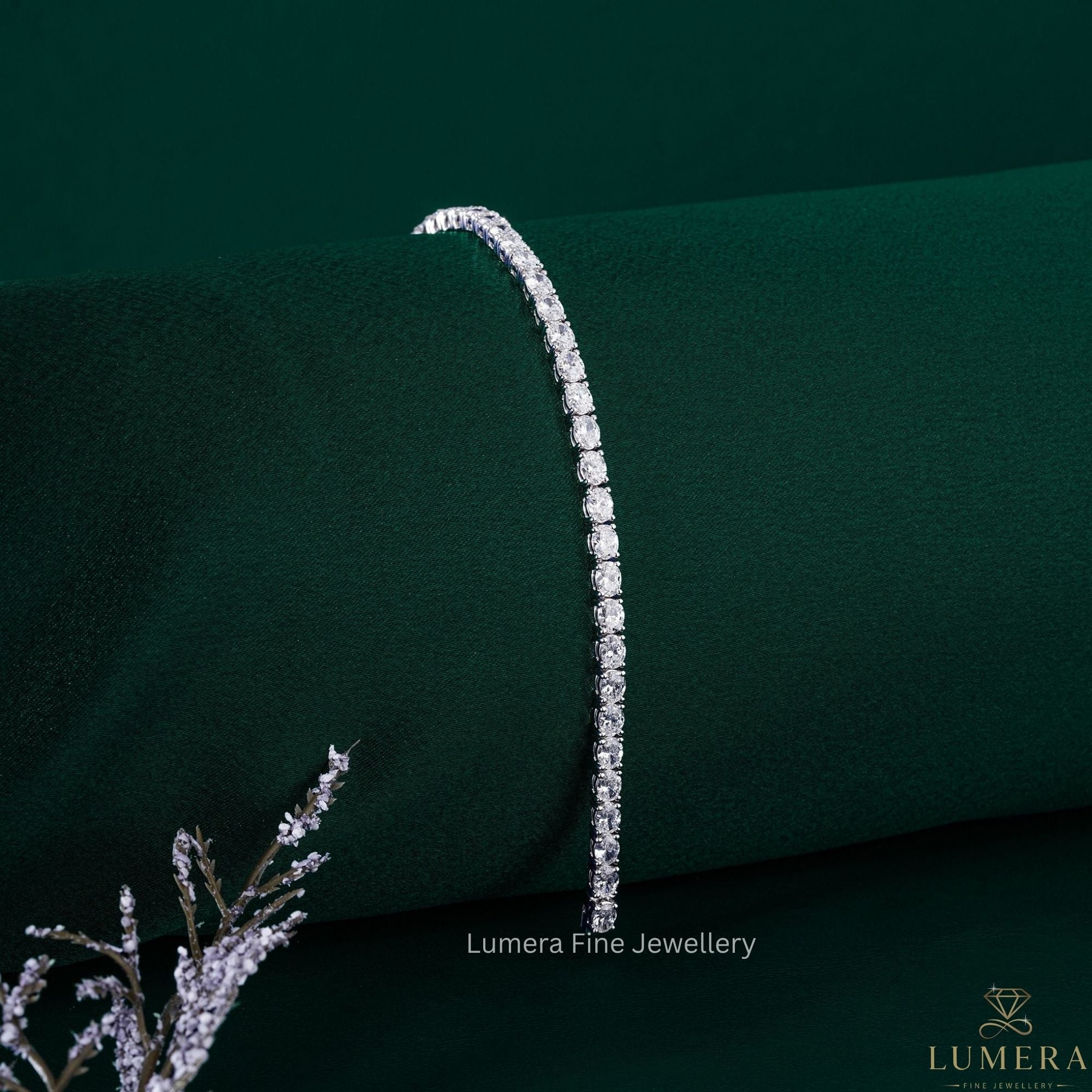 Oval Shape Lab Grown Diamond Tennis Bracelet