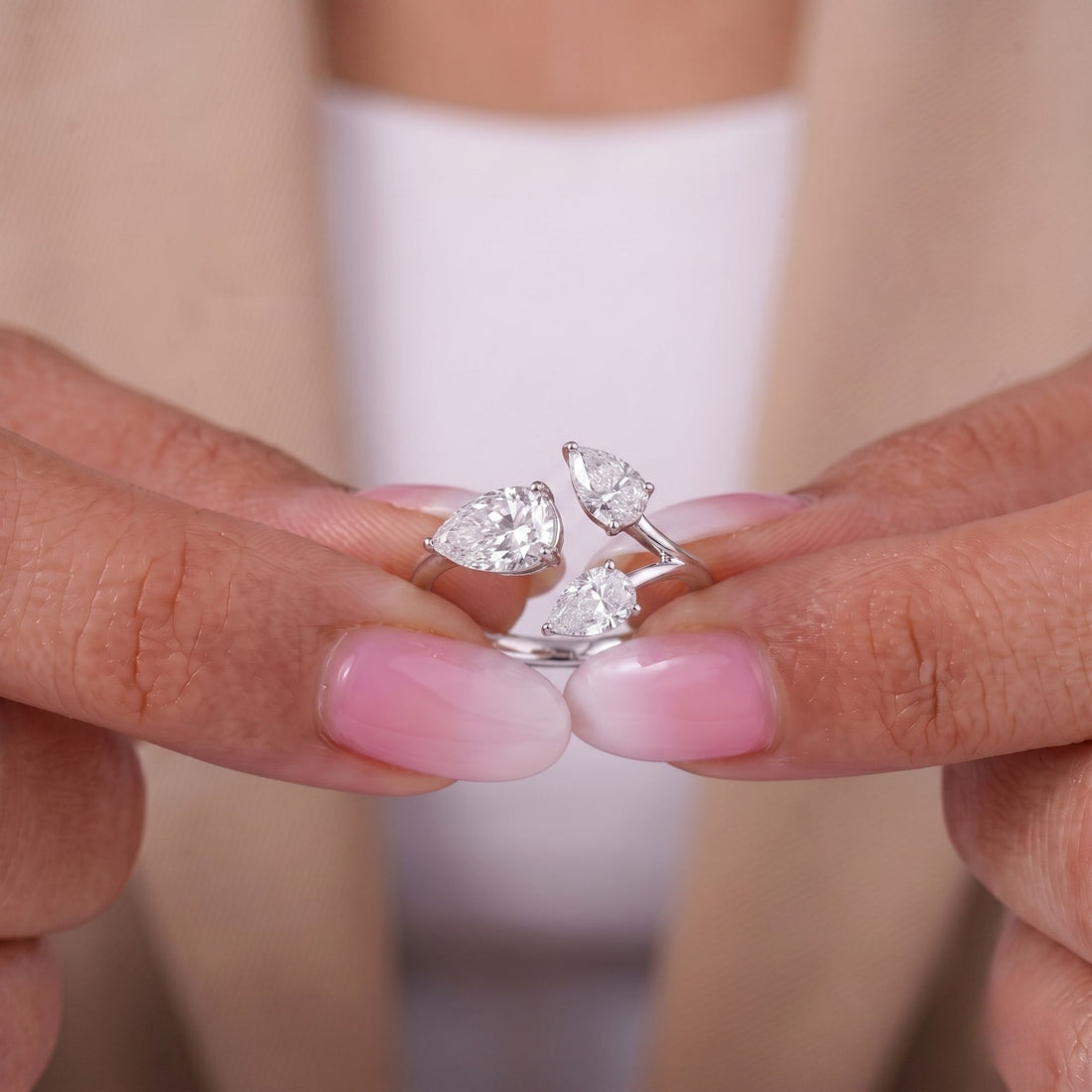 leave shape diamond ring with branch shape diamond ring.
