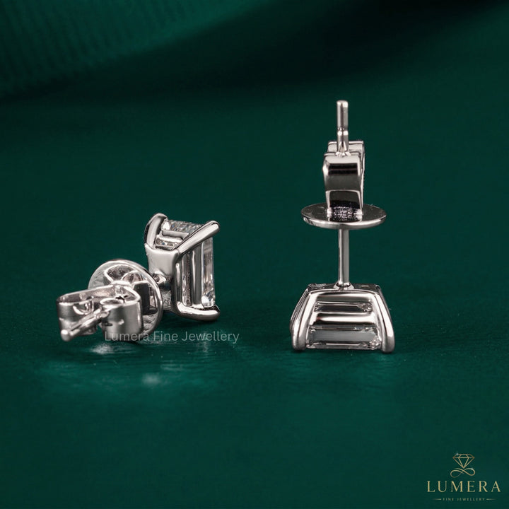 3.0 TCW Emerald Cut Lab Grown Diamond Stud Earrings