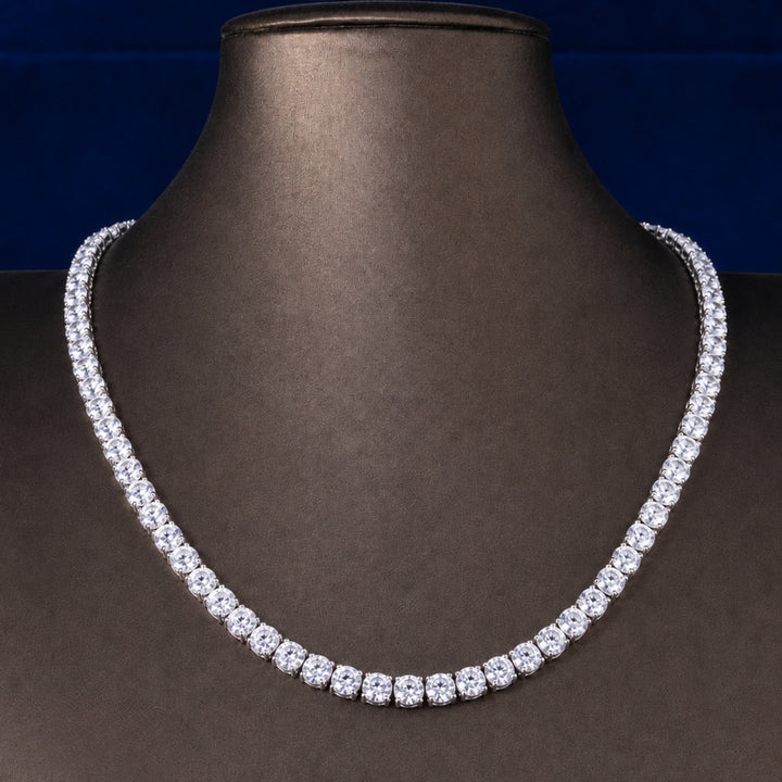 round brilliant cut diamond with 4 prong necklace