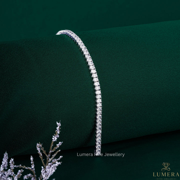 line bracelet with north south oval diamond bracelet