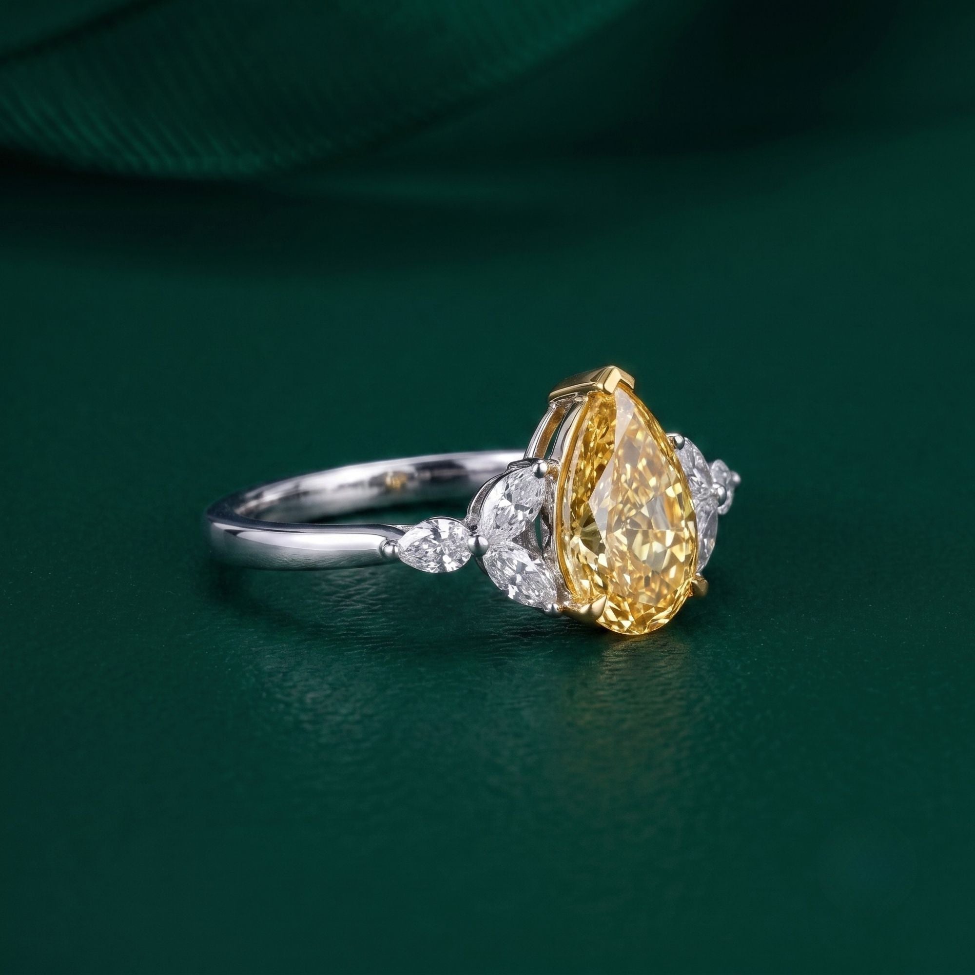 prong setting with lab grown diamond.

