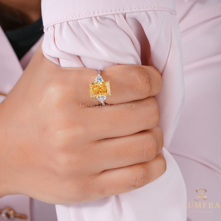 two tone ring with solid gold engagement ring.
