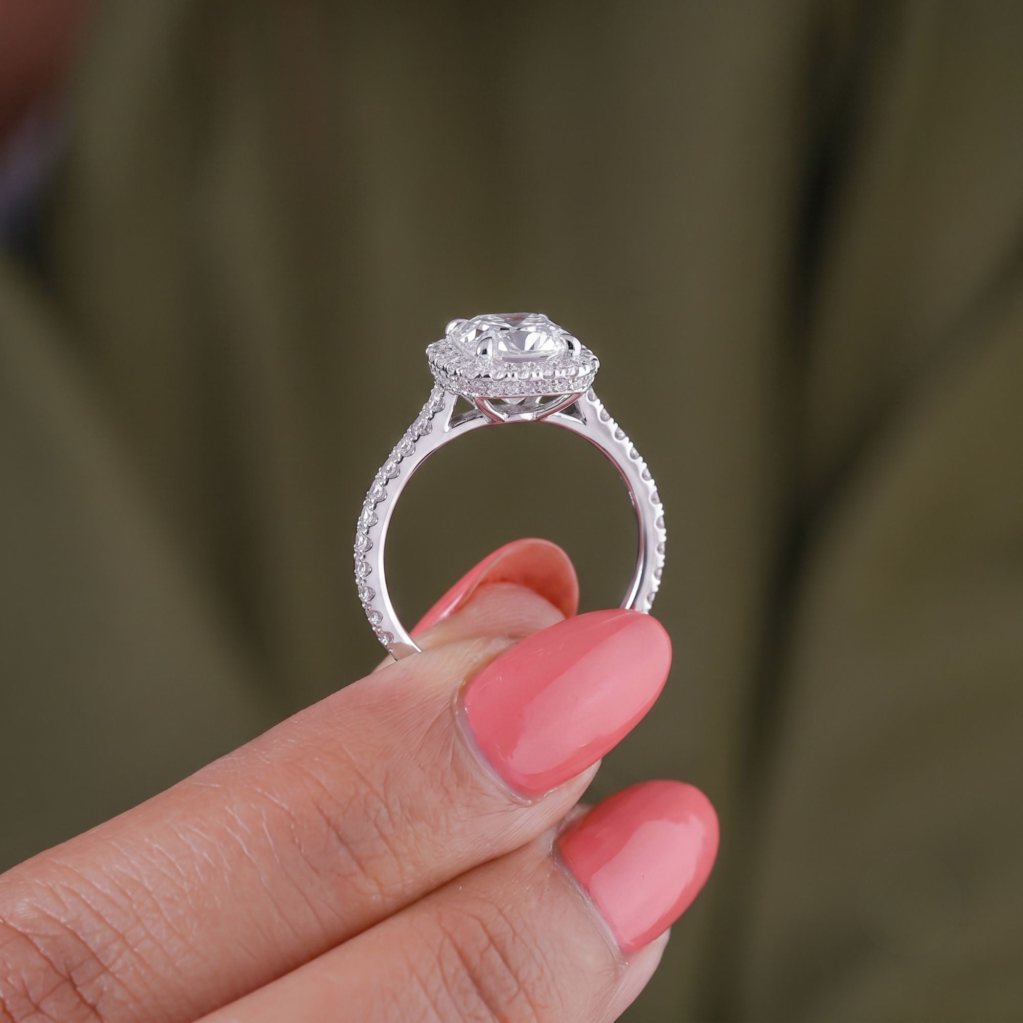 customized ring with lab grown diamond.
