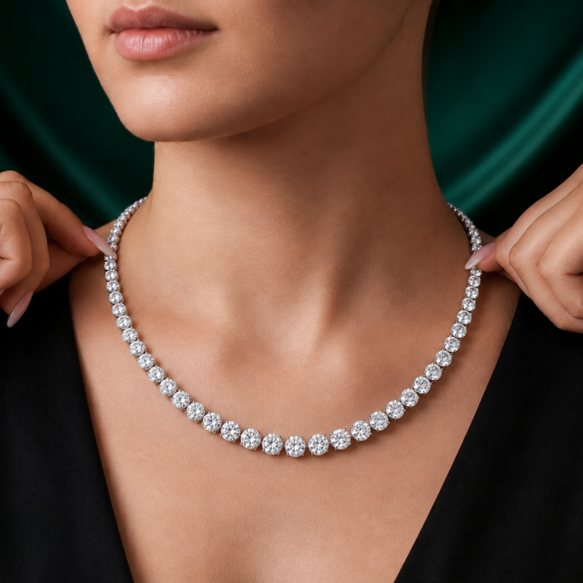 box lock necklace with fine jewelry.