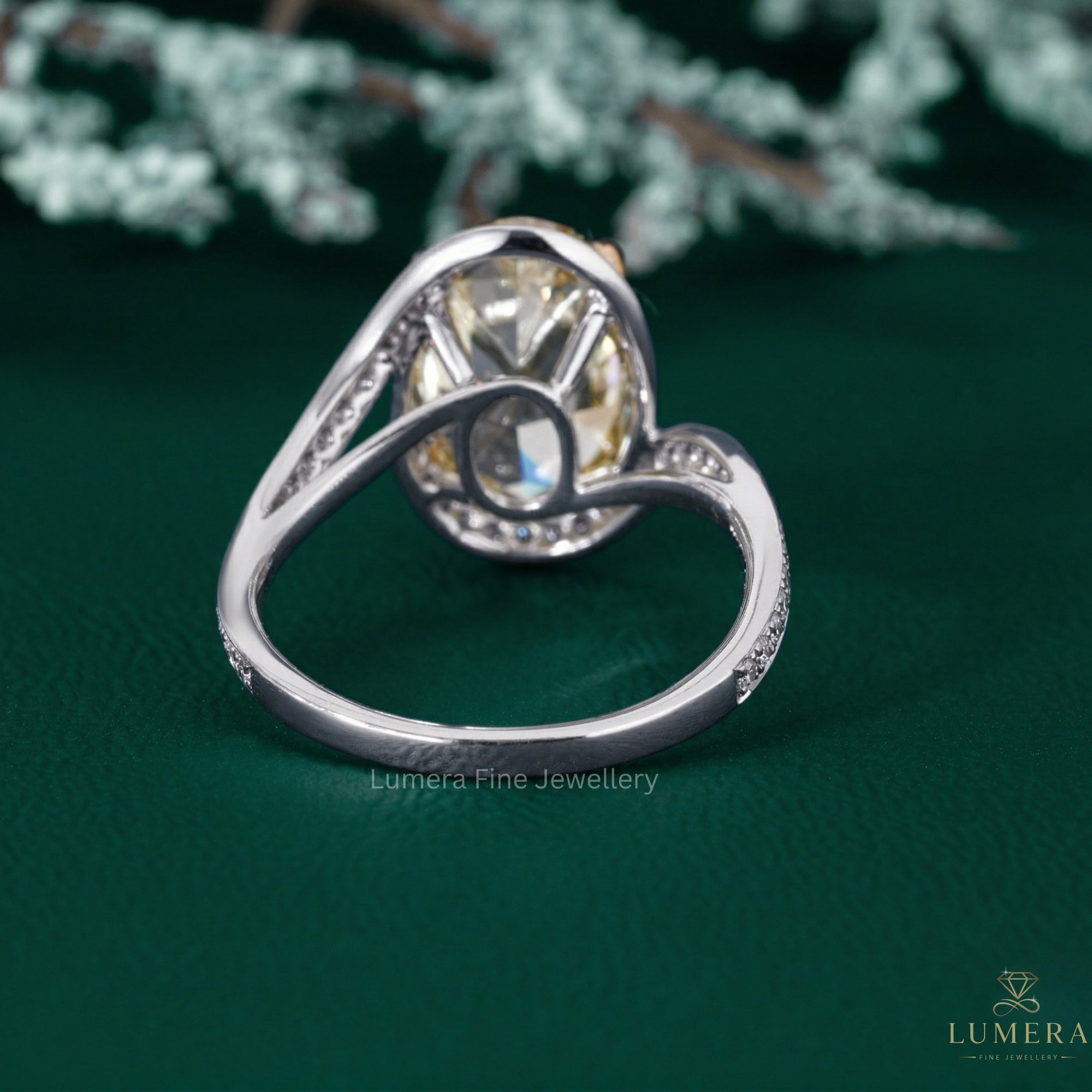 yellow diamond ring with two tone gold ring.