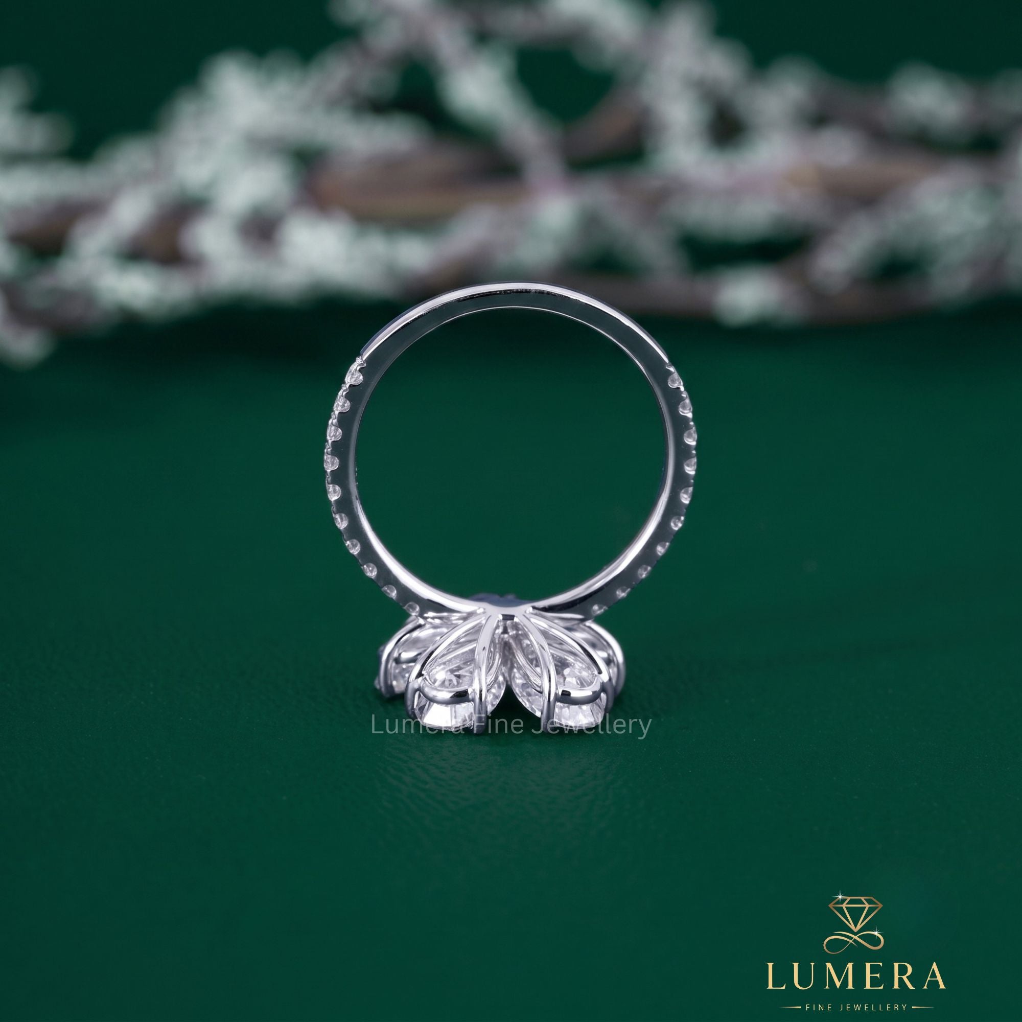 pave diamond ring with pave setting ring.
